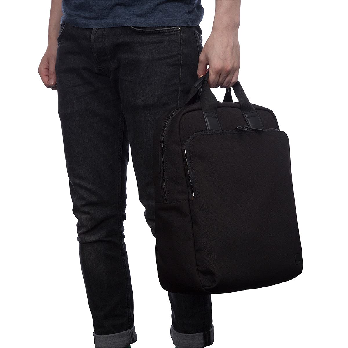 KNOMO James 16 Inch Waterproof Laptop Backpack for Men - Slim Business Briefcase & Travel Rucksack - Durable Casual Daypack for Work, Commuting & Air Travel - Black