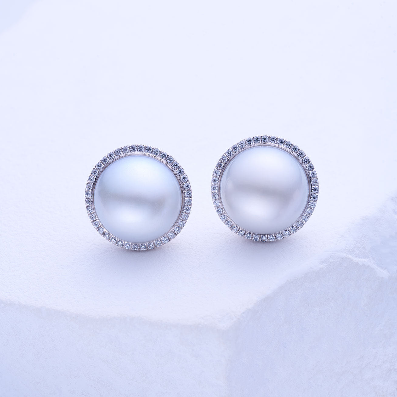 18K Solid Gold Australian White Pearl Earrings - Classic Studs for Women | Perfect for Weddings, Parties & Everyday Elegance