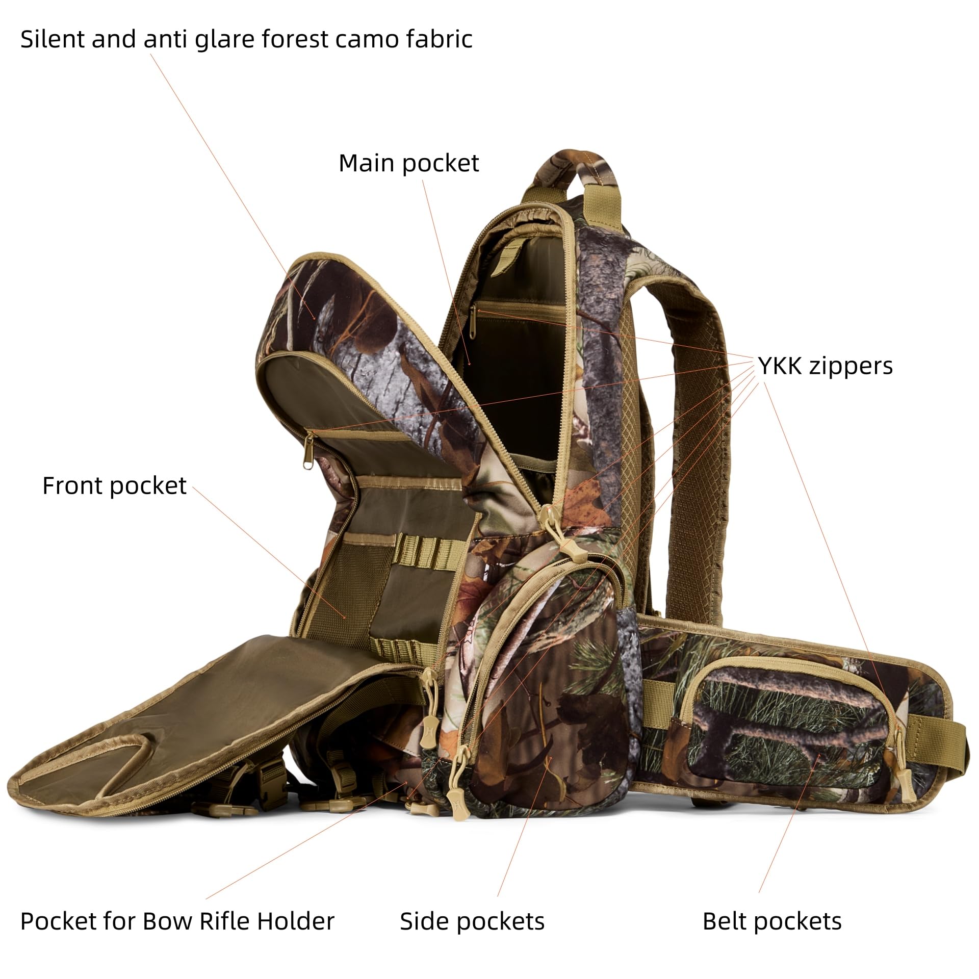 Best Hunting Backpack for Bow & Crossbow - 31L Water Resistant Daypack with Rifle Holder for Men & Women | Perfect for Outdoor Adventures, Camping & Hunting Trips