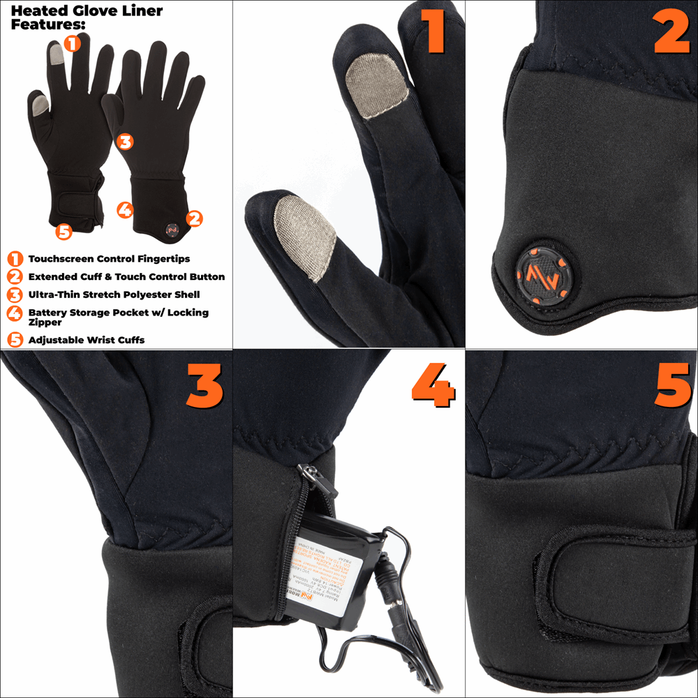 Women's Heated Glove Liners - Winter Thermal Gloves for Outdoor Activities, Skiing, Hiking & Cold Weather Protection