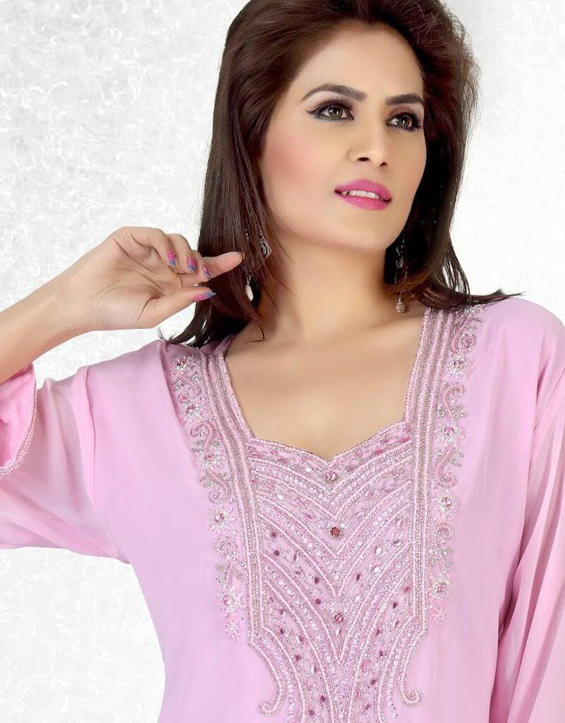 Stylish Embroidered Short Kaftan Dress for Women - Boho Chic Summer Beach Cover Up & Lounge Wear
