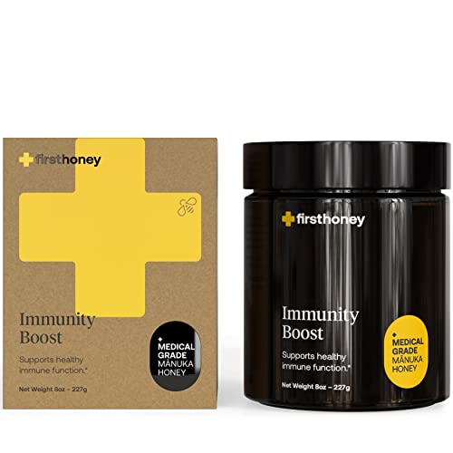 First Honey® Manuka Honey MGO 360+ (12+ UMF) 8oz Jar - Raw New Zealand Manuka Honey for Immune Support & Wound Healing - Premium Medical Grade Honey for Tea, Smoothies & Wellness Routines