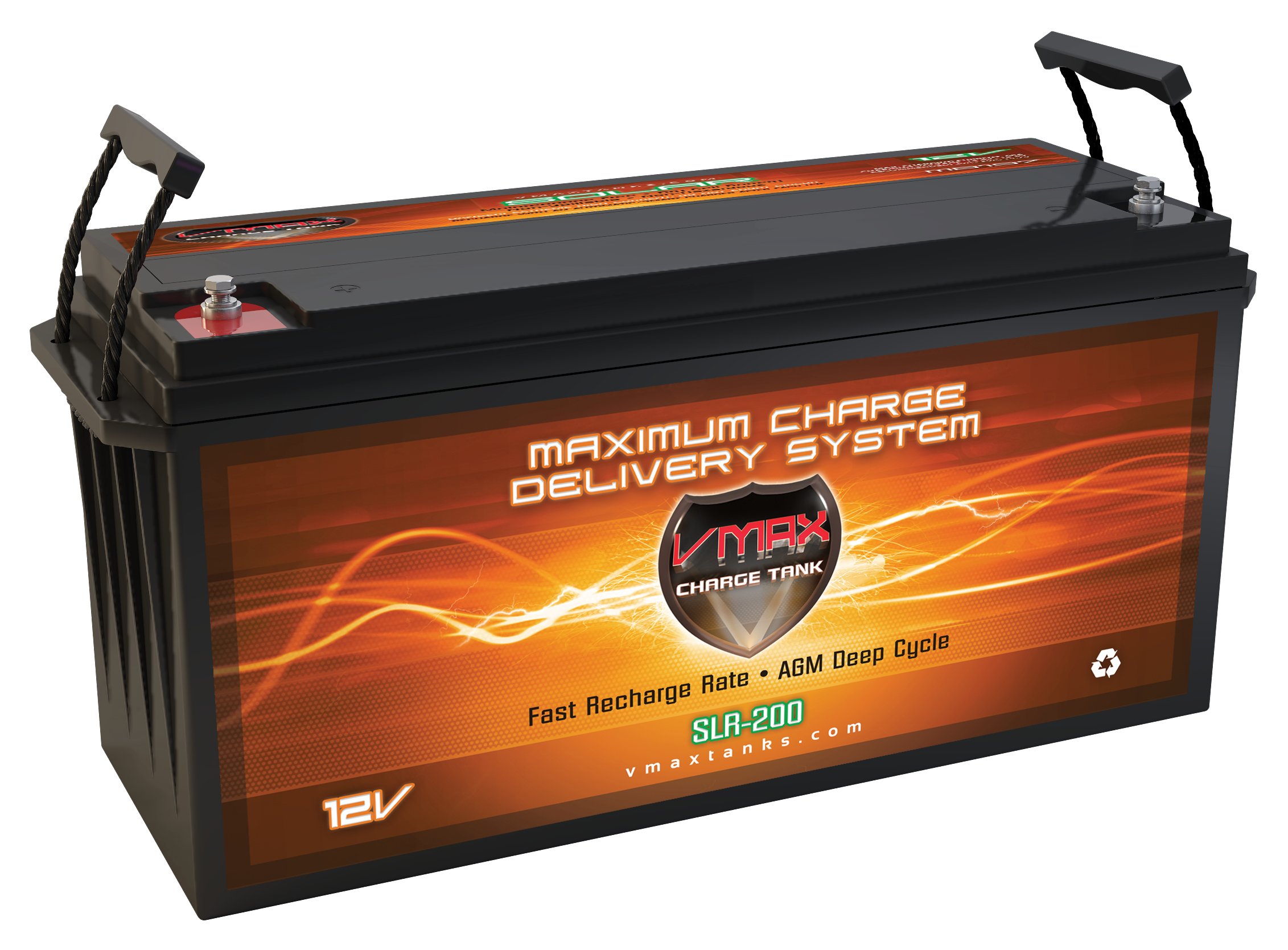 VMAX SOLAR BATTERY SLR200 12V 200Ah AGM Group 4D Deep Cycle Battery for Solar Panel Systems, RV, Marine & Off-Grid Power Backup - Reliable Energy Storage Solution for Home, Camping and Emergency Use