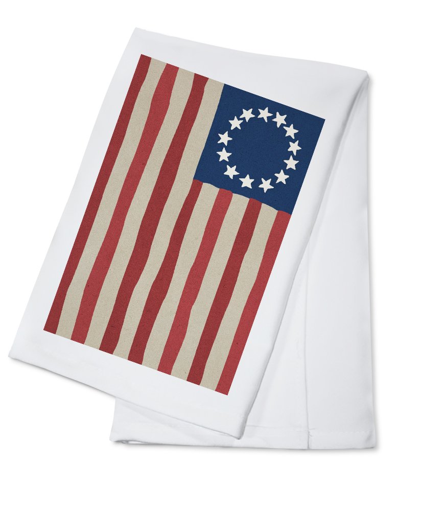 Betsy Ross Flag - 100% Cotton Tea Towel & Decorative Hand Towel for Kitchen, Home Decor | Vintage Patriotic Dish Towel for 4th of July, Memorial Day & American History Enthusiasts