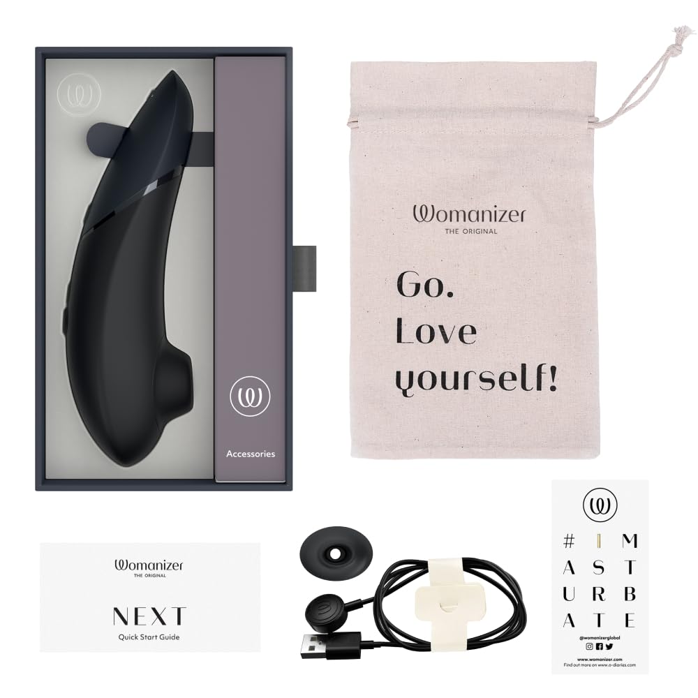 Womanizer Next Clitoral Stimulator – 3D Pleasure Air Technology – Suction Vibrator for Women & Couples – 14 Vibration Modes – Waterproof & Rechargeable – Black – Perfect for Solo Play & Couples Intimacy