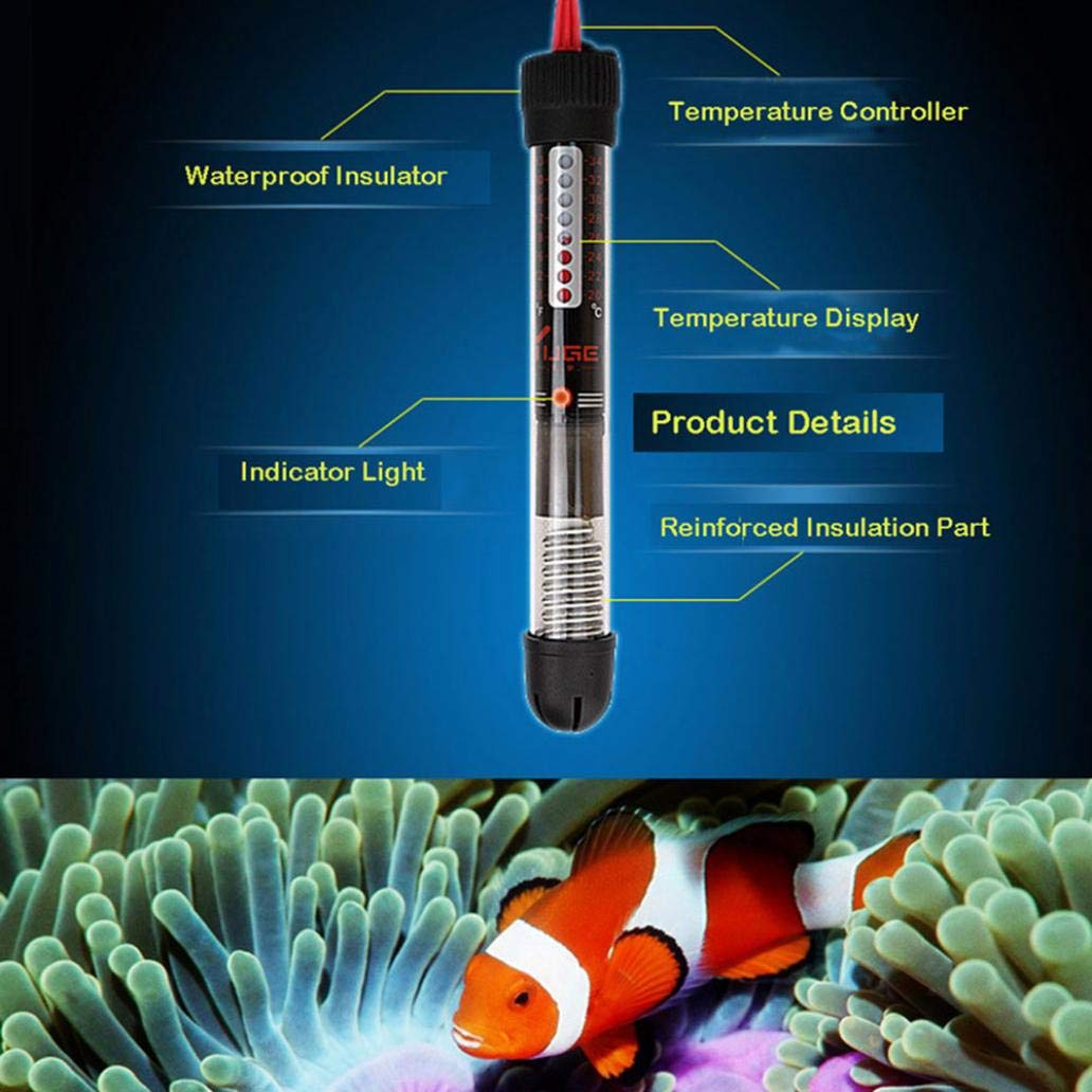 50W Aquarium Heater - EU Plug for Fish Tank Temperature Control | Pet Fish Care