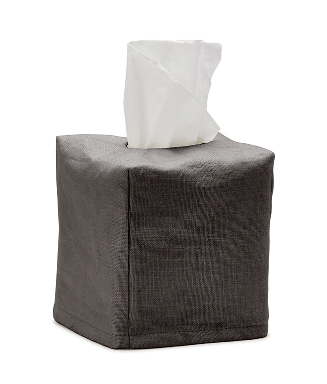 Elegant Small Charcoal Tissue Box Cover - Decorative Home & Office Accessory for Living Room, Bedroom, or Bathroom