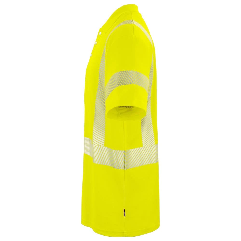 High Visibility Reflective Polo Shirt for Men - Yellow (Large) - Perfect for Night Running, Cycling & Outdoor Safety Activities