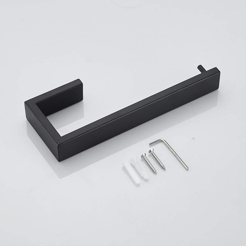 Modern Stainless Steel Wall Mounted Towel Ring Holder - Matte Black Bathroom Towel Hanger with Bracket Included - Perfect for Bathroom, Kitchen & Spa Decor