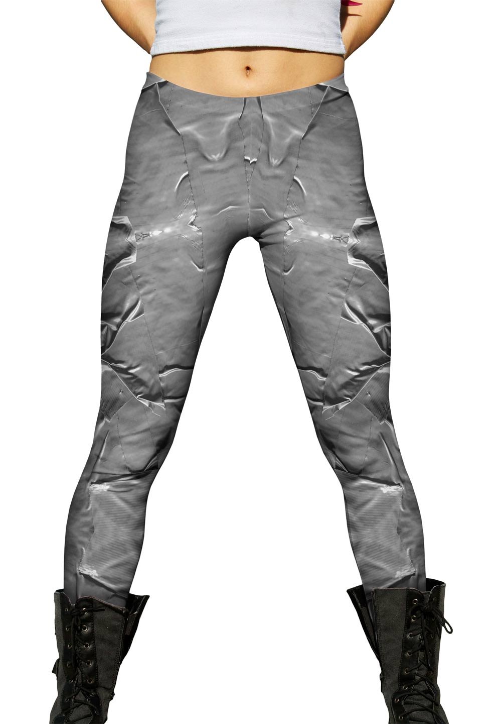 Yizzam Duct Tape Print Women's Leggings - High Waisted Stretchy Yoga Pants for Workout, Running & Casual Wear