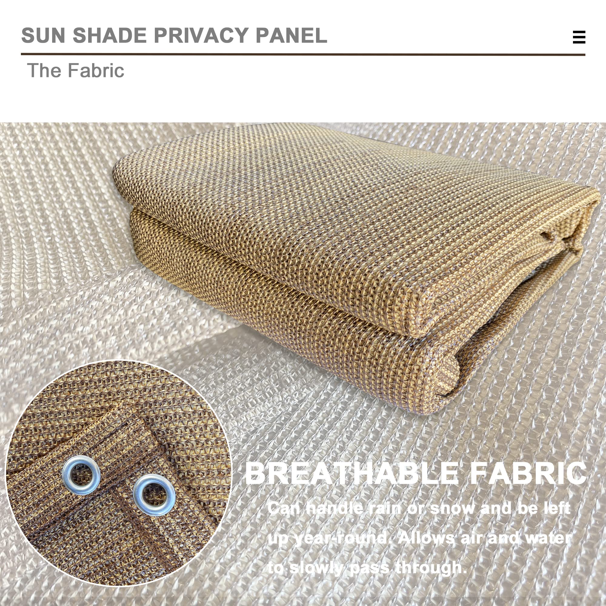 Alion Home 10' x 14' Walnut Sun Shade Privacy Screen with Grommets - UV Protection Outdoor Shade Cloth for Patio, Pergola, Window Cover - Perfect for Backyard, Deck, and Poolside Privacy