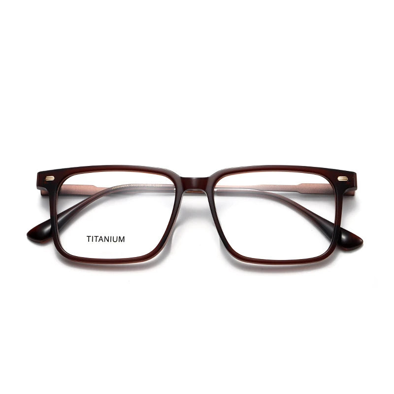Aror Unisex Full Rim Square Acetate Titanium Eyeglasses 842194 - Lightweight Durable Frame for Men & Women - Perfect for Reading, Working & Daily Wear