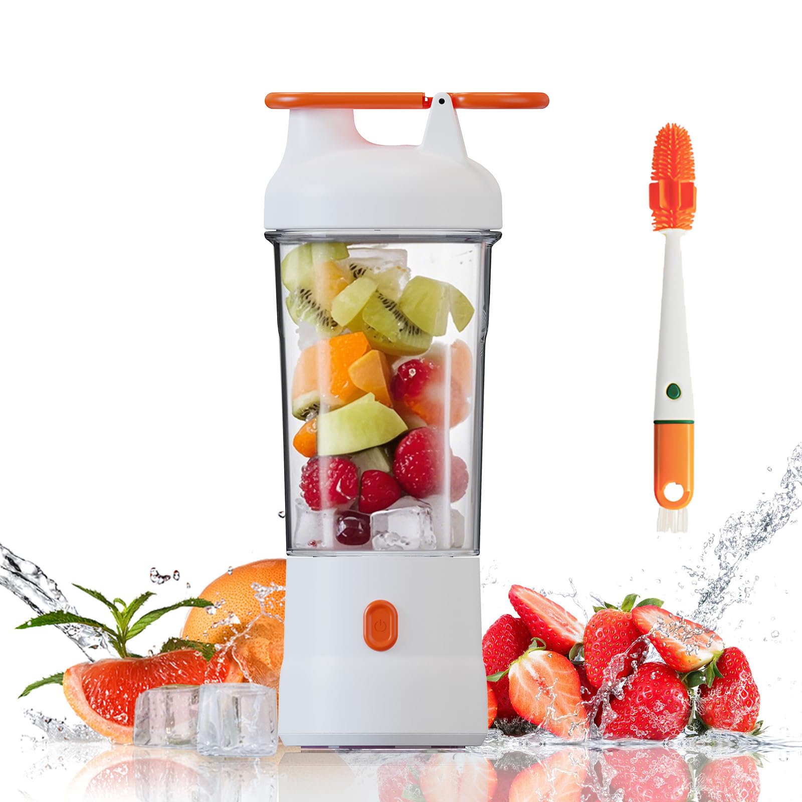 Portable Blender for Smoothies and Shakes - 25oz USB C Rechargeable Personal Blender with 6 Blades, Cordless Travel Blender for Home, Office, Gym & Camping - Perfect for Fresh Juice, Protein Shakes & Healthy Snacks (White)