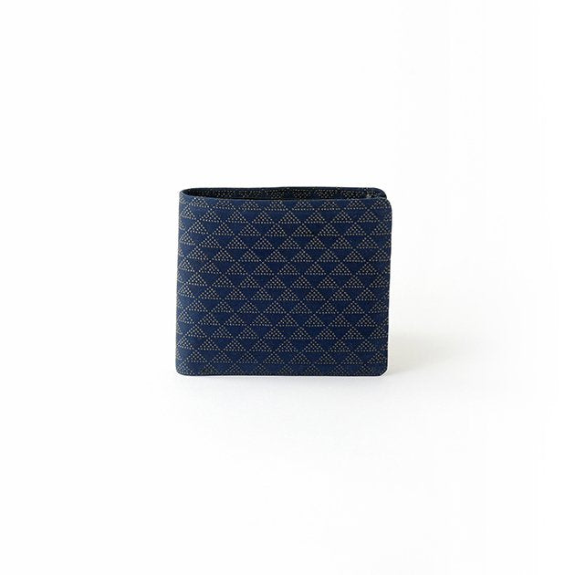 Premium Japanese Deerskin Leather Wallet with Urushi Lacquer - Handcrafted Scale Pattern in Iron Blue - Authentic Made in Japan - Perfect for Everyday Use & Luxury Gifts