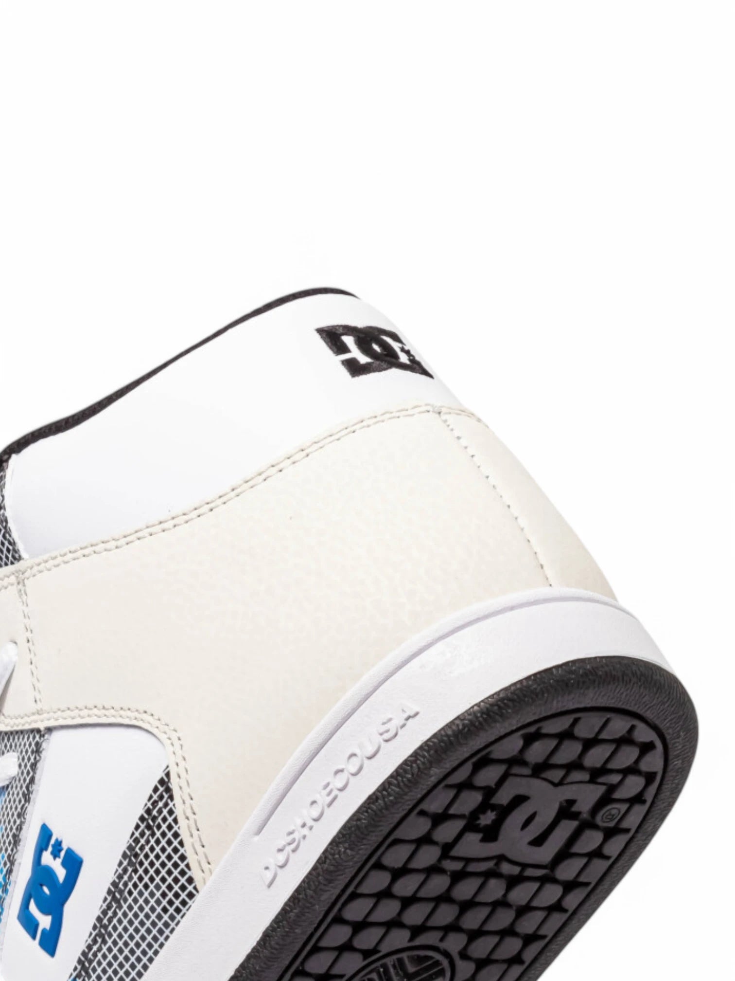 DC Manteca 4 Hi Skate Shoes - White, Blue & Cream Colorway | High-Top Sneakers for Men | Perfect for Skateboarding, Streetwear & Casual Fashion