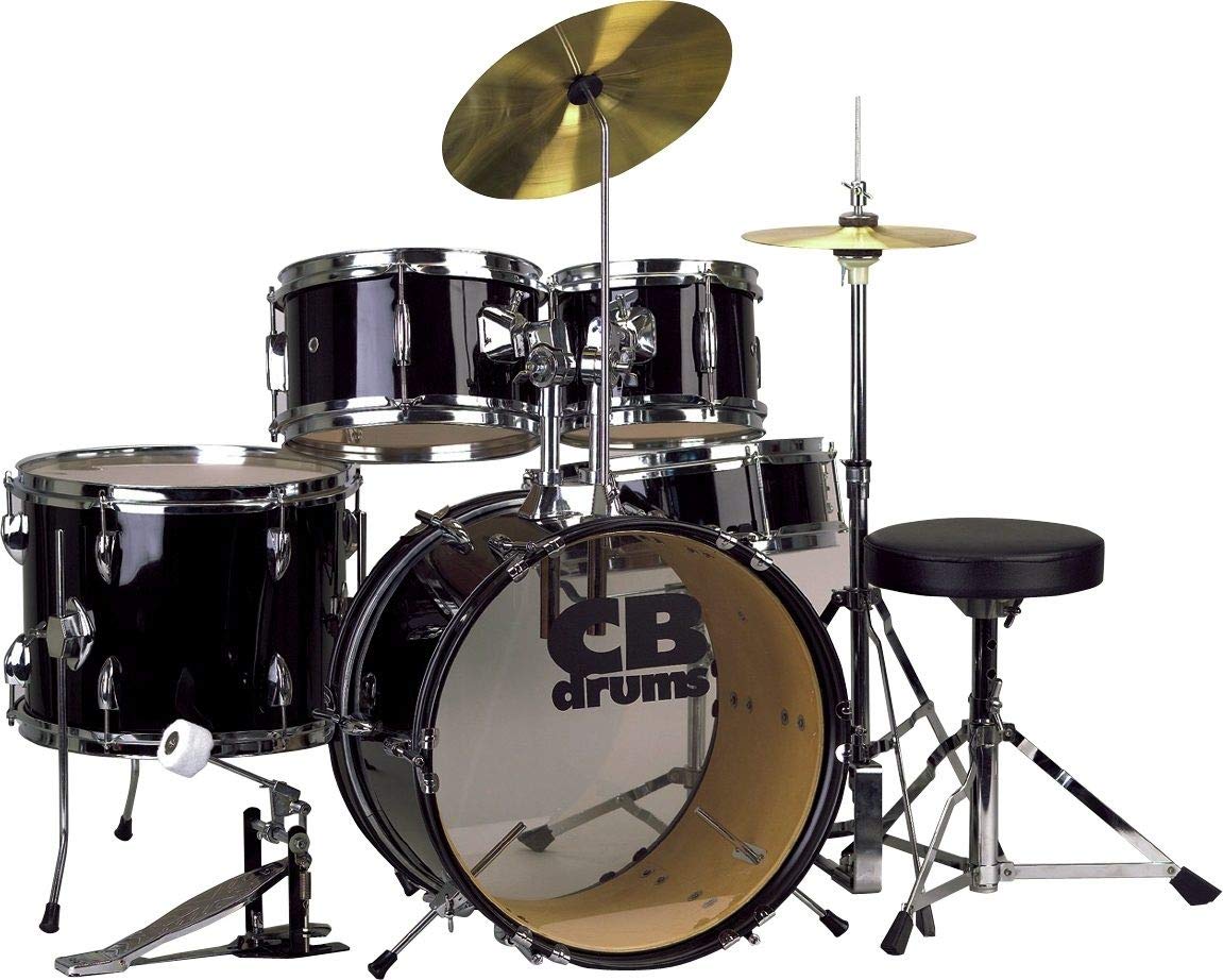 JRX55-PKBK Junior Drum Set for Kids - 3-Piece Starter Drum Kit with Bass Drum, Snare & Cymbal - Perfect for Beginners, Home Practice & Music Classes