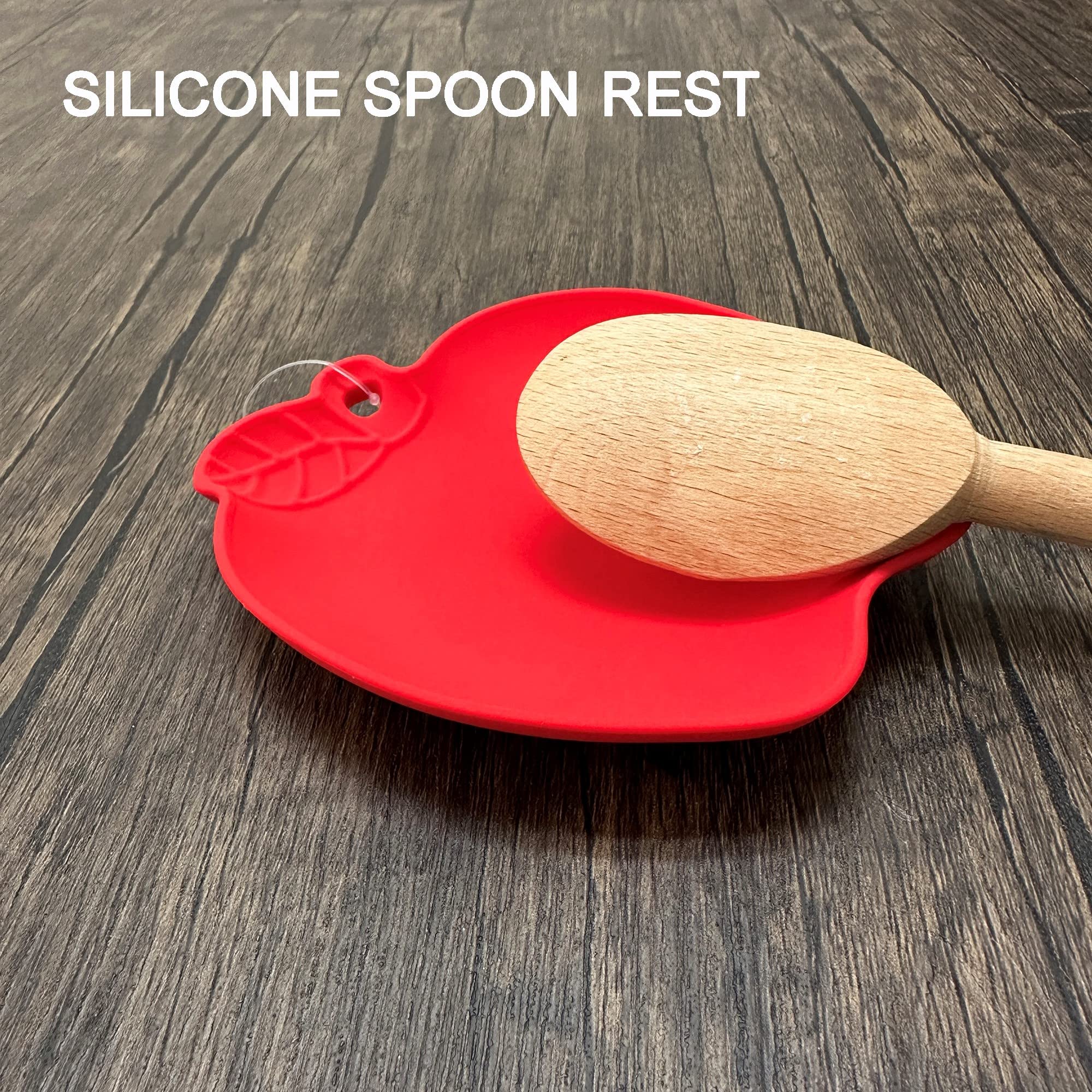 UPware Apple-Shaped Silicone Spoon Rest - Non-Slip, Durable & Reusable Kitchen Utensil Holder for Countertops & Dining Tables | Perfect for Cooking, Serving & Kitchen Decor