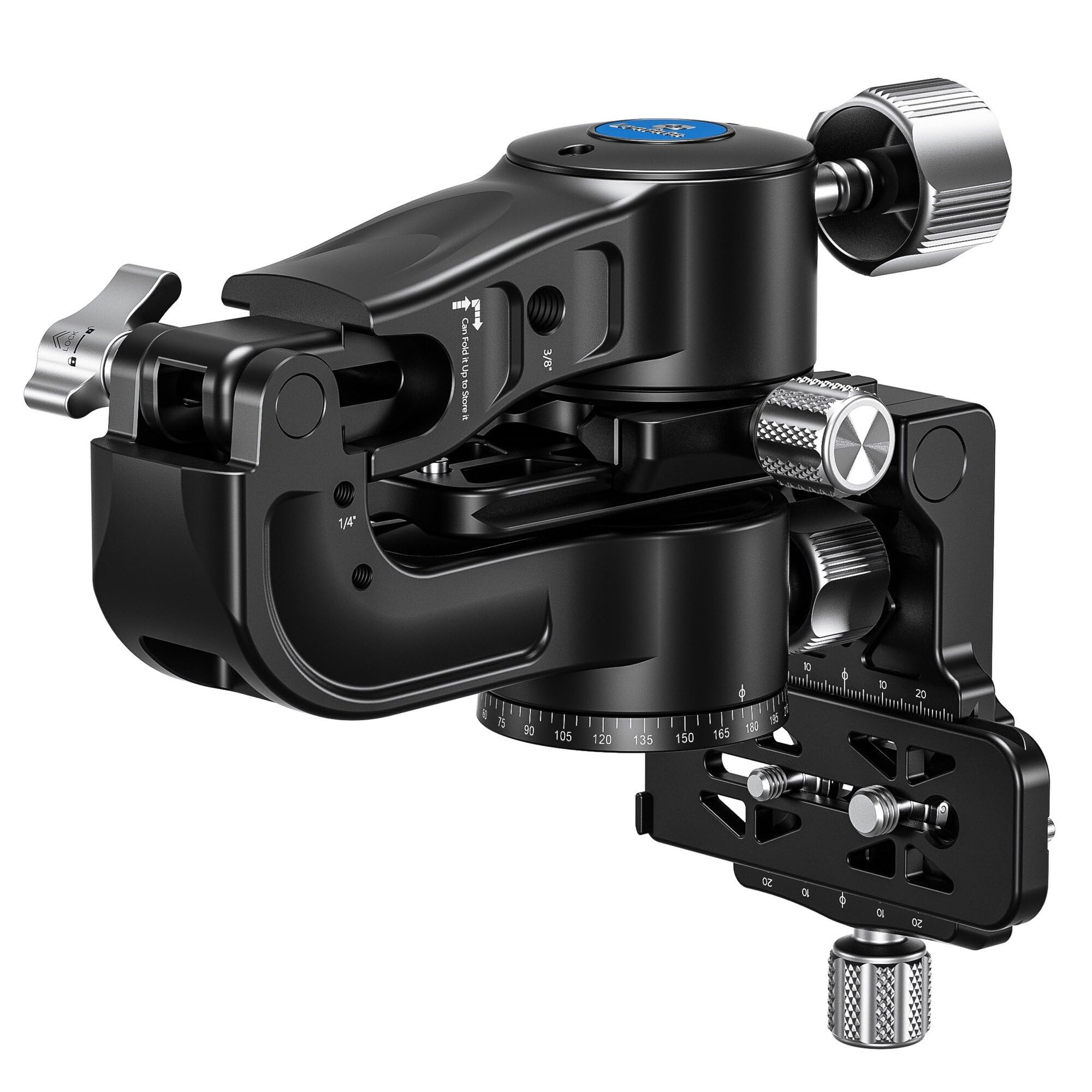 Leofoto PG-1 Black Heavy Duty Gimbal Tripod Head - Arca Swiss Compatible for DSLR & Mirrorless Cameras - Perfect for Wildlife Photography, Bird Watching & Sports Shooting