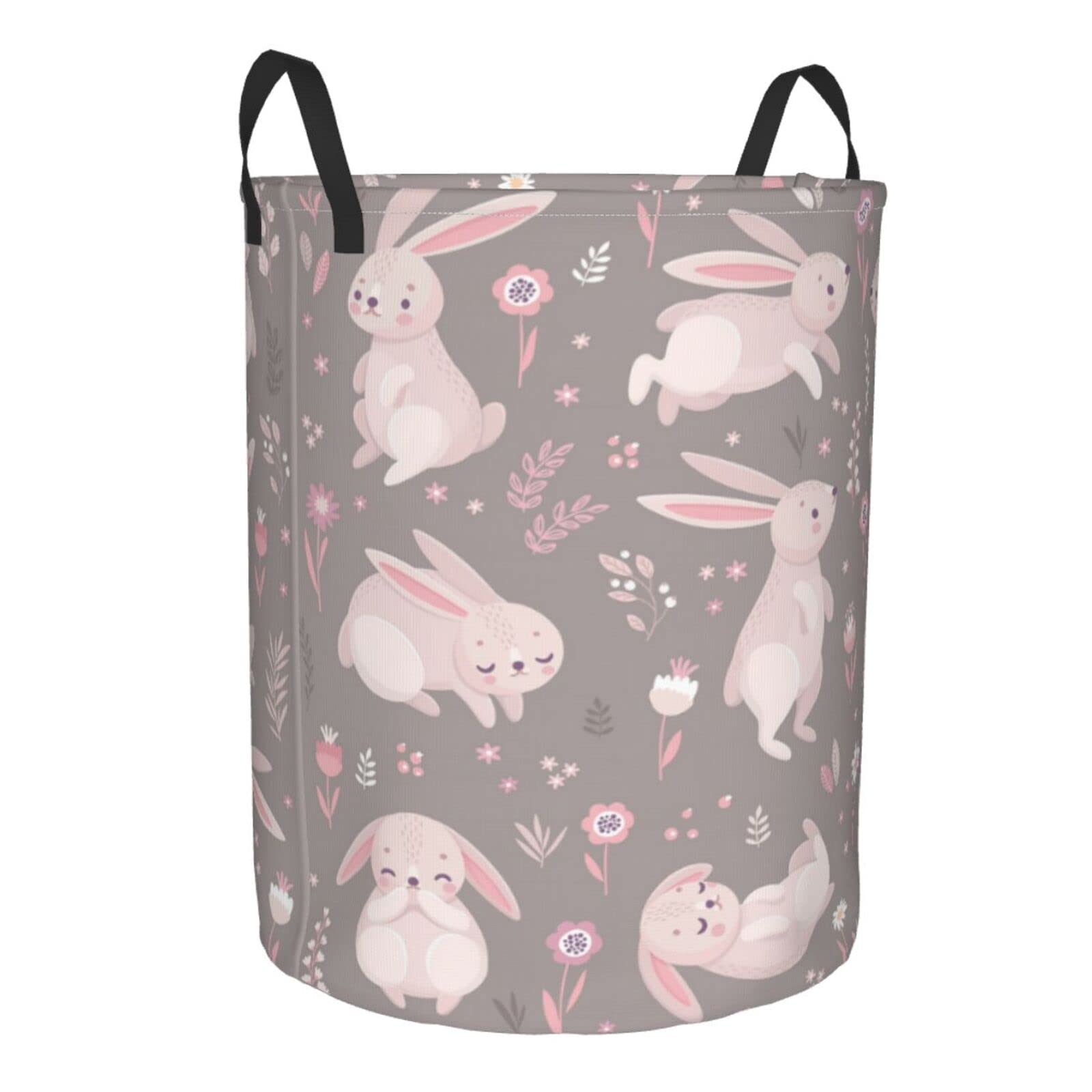 Cute Floral Collapsible Laundry Basket with Handle - Waterproof Fabric Hamper for Clothes, Toys & Bathroom Storage | Foldable Organizer Bin for Home, Nursery & Dorm