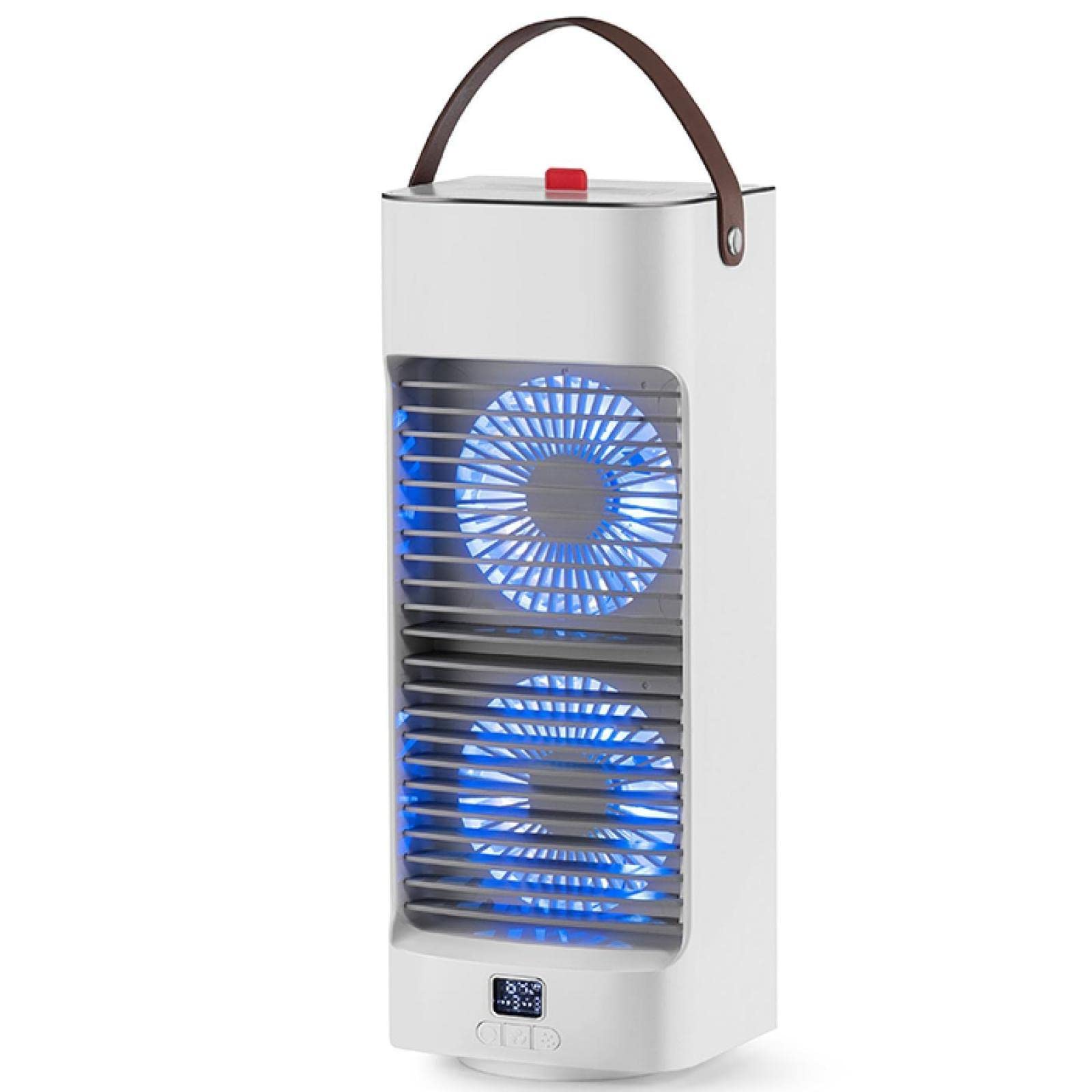 3-Speed Adjustable Oscillating Tower Fan - Quiet Portable Desk Cooler with LED Display for Home, Office, Bedroom | Personal Space Cooling | Compact Design (13.5x10.3x35.2cm) White