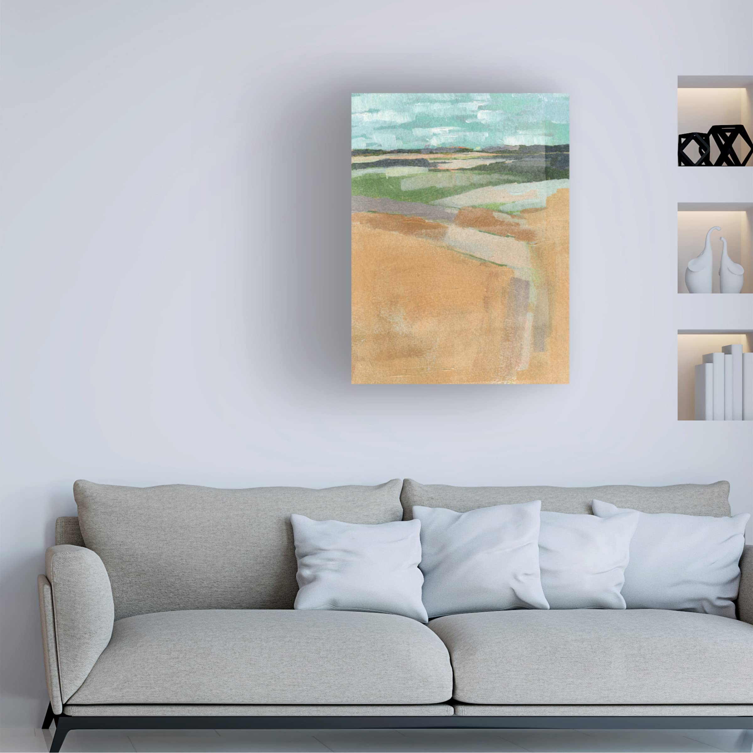 Jennifer Paxton Parker 'Cubed Prairie I' Modern Abstract Canvas Wall Art - Perfect for Living Room, Bedroom & Office Decor