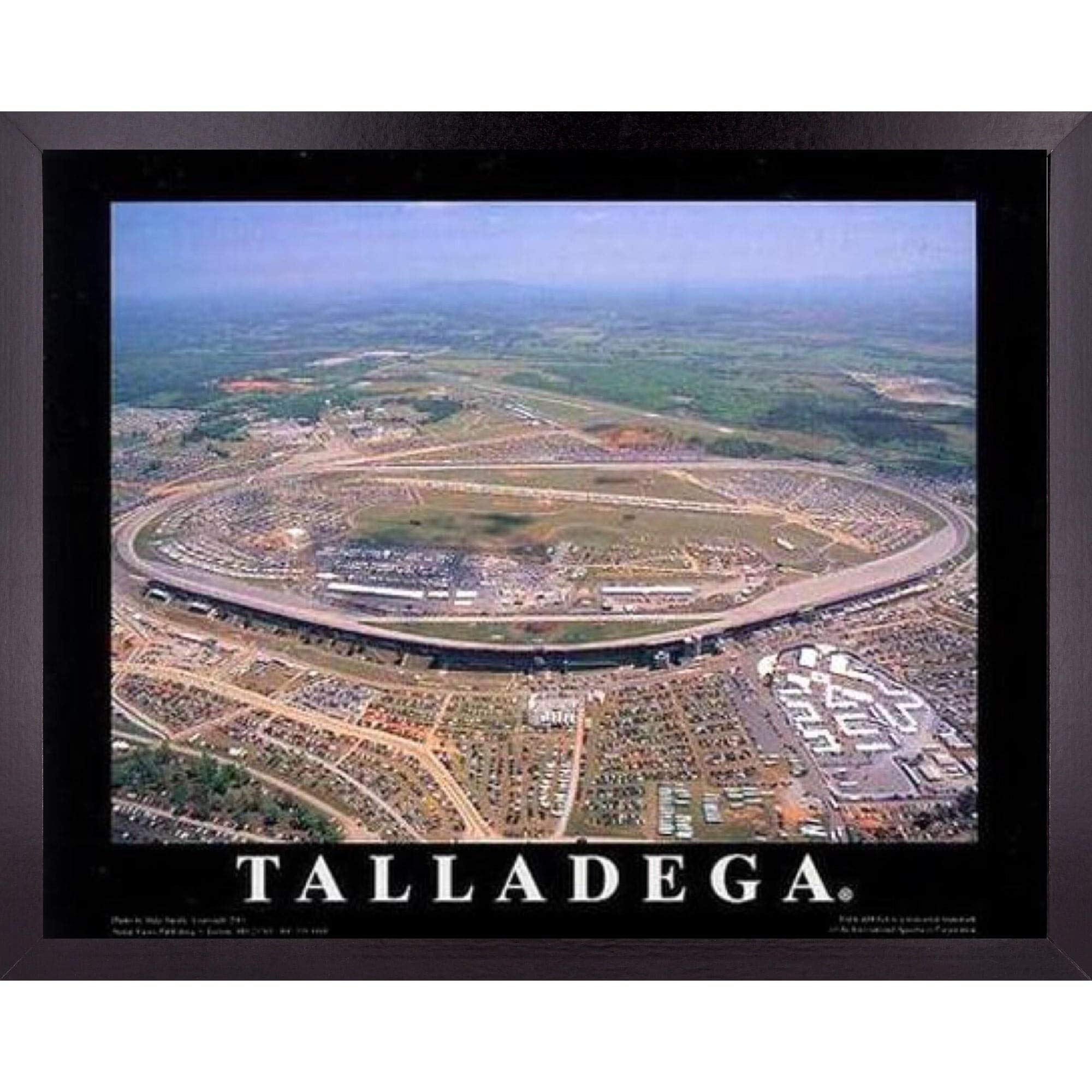 NASCAR Talladega Super Speedway Framed Wall Art Print - 23x29 Inches | Aerial Race Track Poster for Car Racing Fans | Perfect Gift for Men & Women | Speed Sports Decor for Bedroom, Office & Man Cave