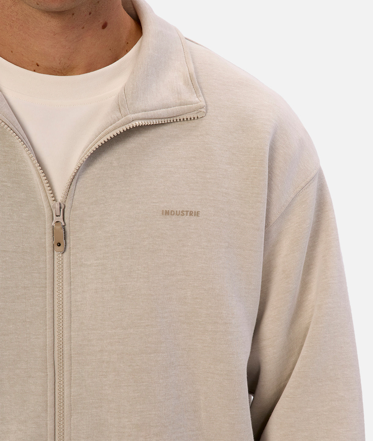 The Manning Zip Through Track Top - Stone Heather | Lightweight & Breathable Men's Running Jacket for Outdoor Sports & Casual Wear