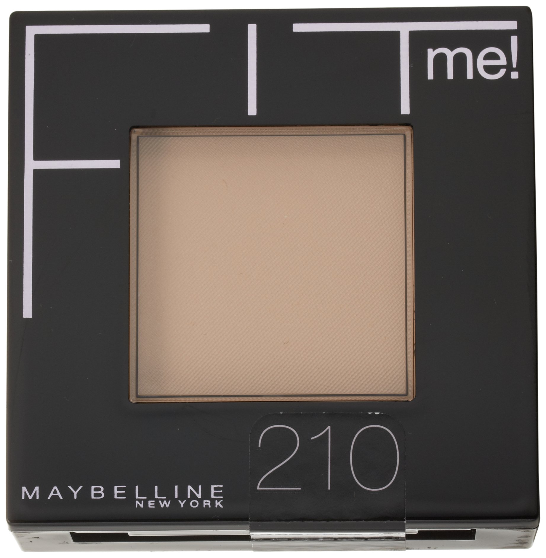 Maybelline New York Fit Me! Matte + Poreless Powder - 210 Sandy Beige, 0.3 oz - Oil-Free Face Makeup for Oily Skin & Shine Control - Perfect for Everyday Wear & Touch-Ups