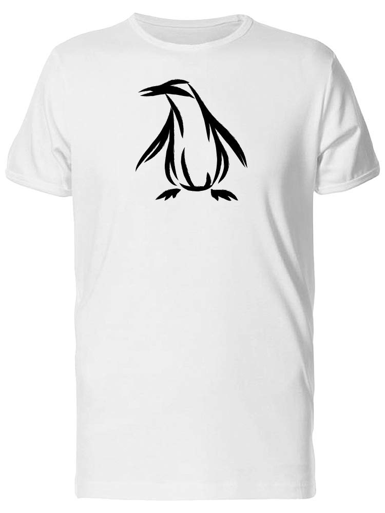 Men's Penguin Black Silhouette Graphic T-Shirt - Casual Cotton Crewneck Tee for Everyday Wear & Street Style Outfits