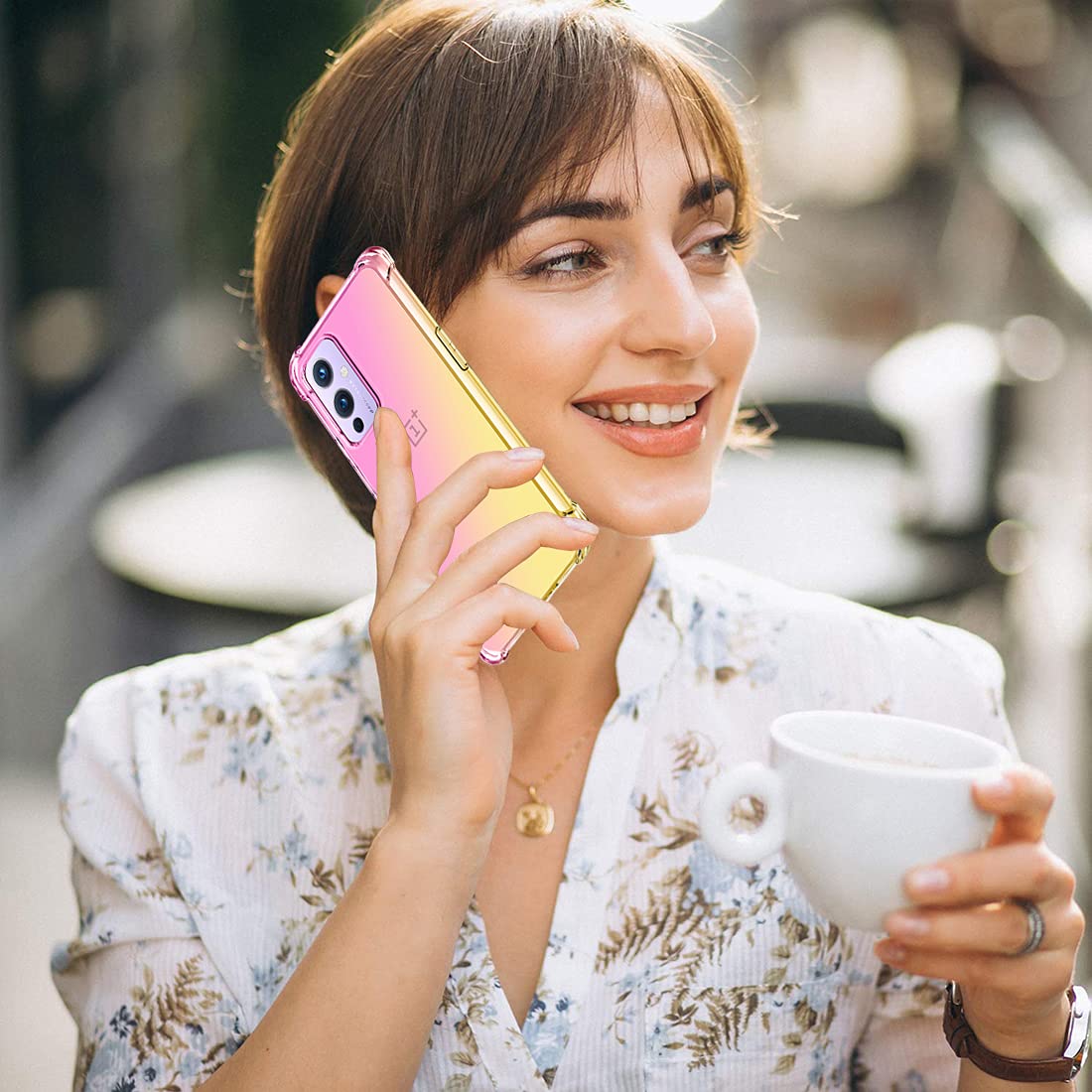 OnePlus 9 Phone Case - Cute Gradient Pink, Anti-Scratch & Shockproof Cover, Wireless Charging Compatible - Perfect for Daily Use, Travel & Outdoor Protection