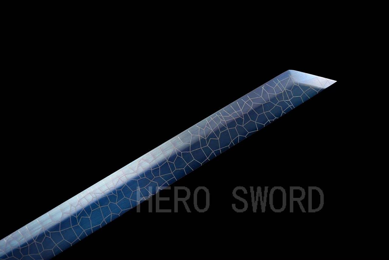 Assassin Five Six Seven Anime Replica Cosplay Katana - Shadow 柒 Japanese Samurai Sword with Blue Blade | Handmade 9260 Spring Steel | Perfect for Cosplay, Collectors & Martial Arts Training (#6)