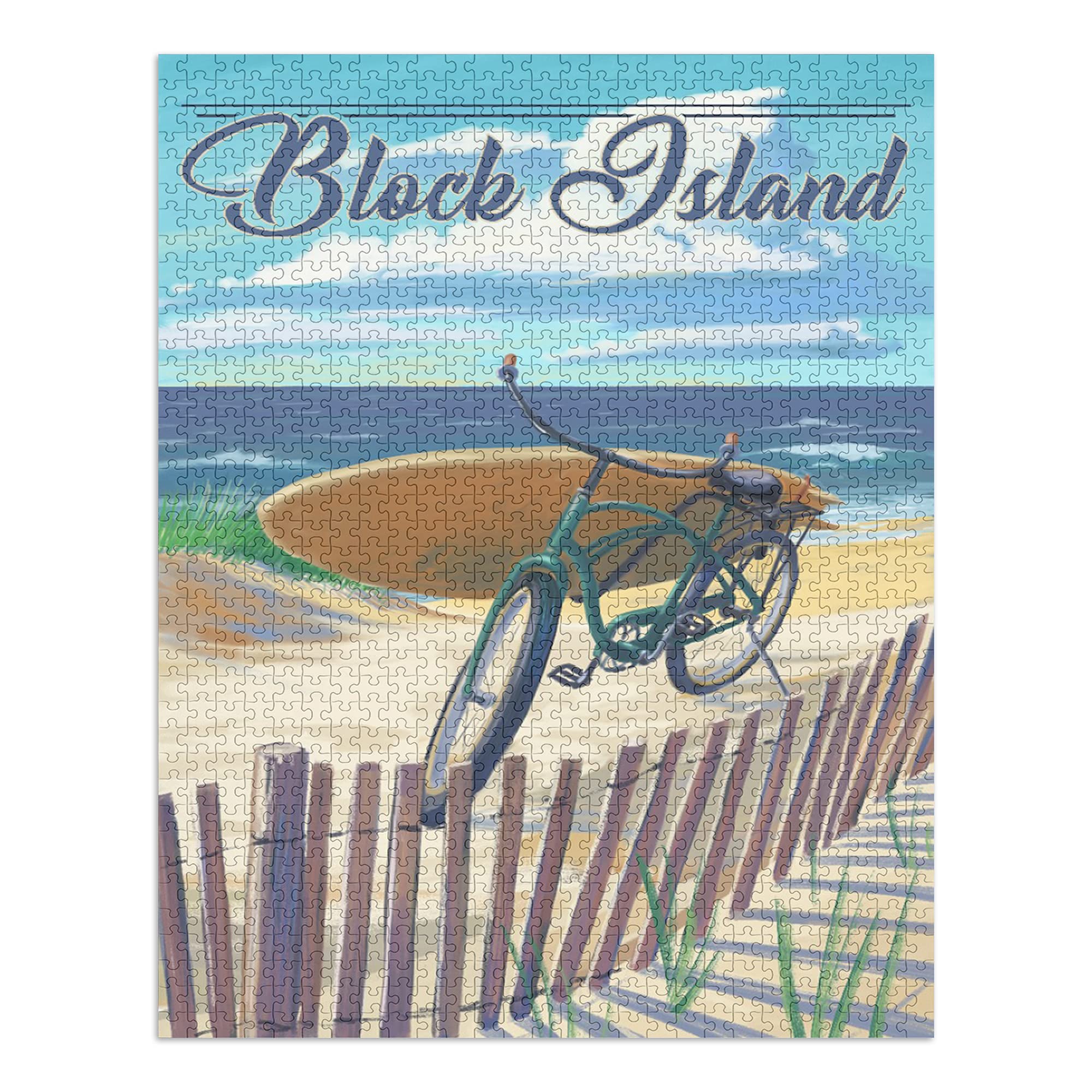 Block Island Rhode Island Beach Cruiser 1000-Piece Jigsaw Puzzle for Adults & Family – 19x27 Challenging Puzzle, Made in USA – Perfect for Beach House Decor, Family Game Night & Relaxation