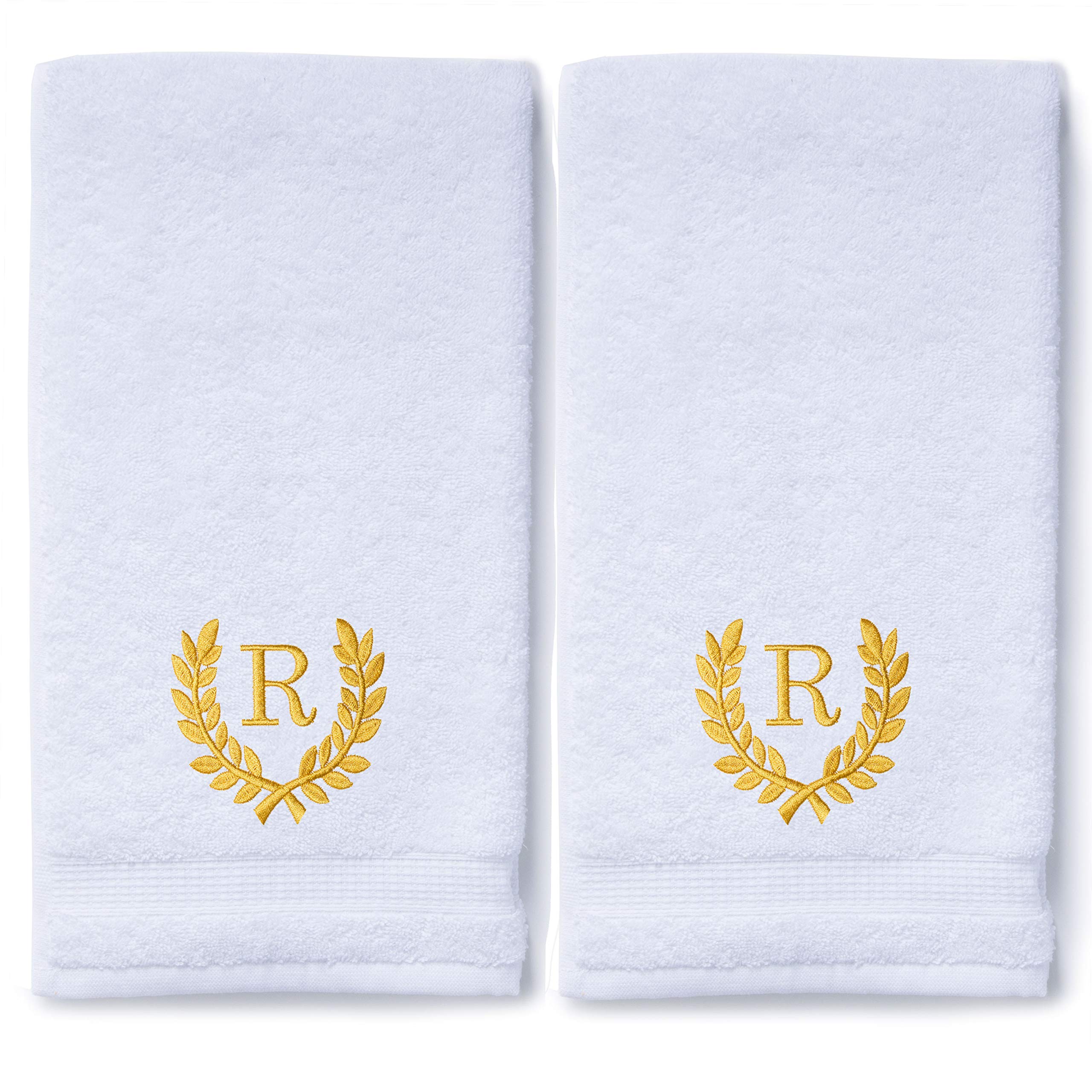 Personalized Monogrammed Hand Towels Set of 2 - Luxury Turkish Bath & Kitchen Towels, 16x30 Inch, Roman Font Customization | Perfect for Wedding Gifts, Bridal Showers, Spa Days & Home Decor | Soft, Absorbent & Stylish