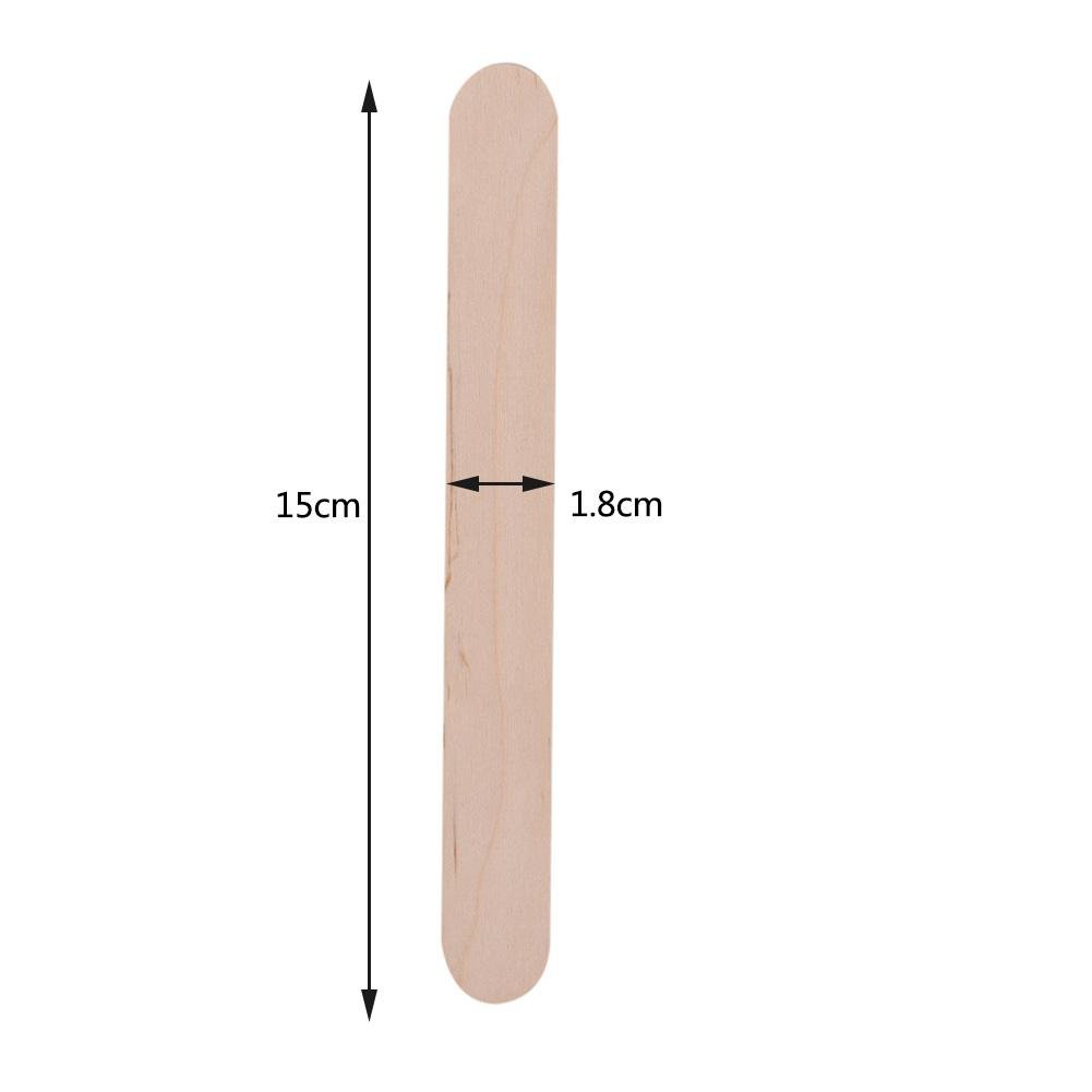 100Pcs Disposable Wooden Waxing Sticks - Wax Spatula Applicator & Tongue Depressor for Hair Removal, DIY Crafts, and Medical Use - Perfect for Salons, Spas, and Home Waxing Kits
