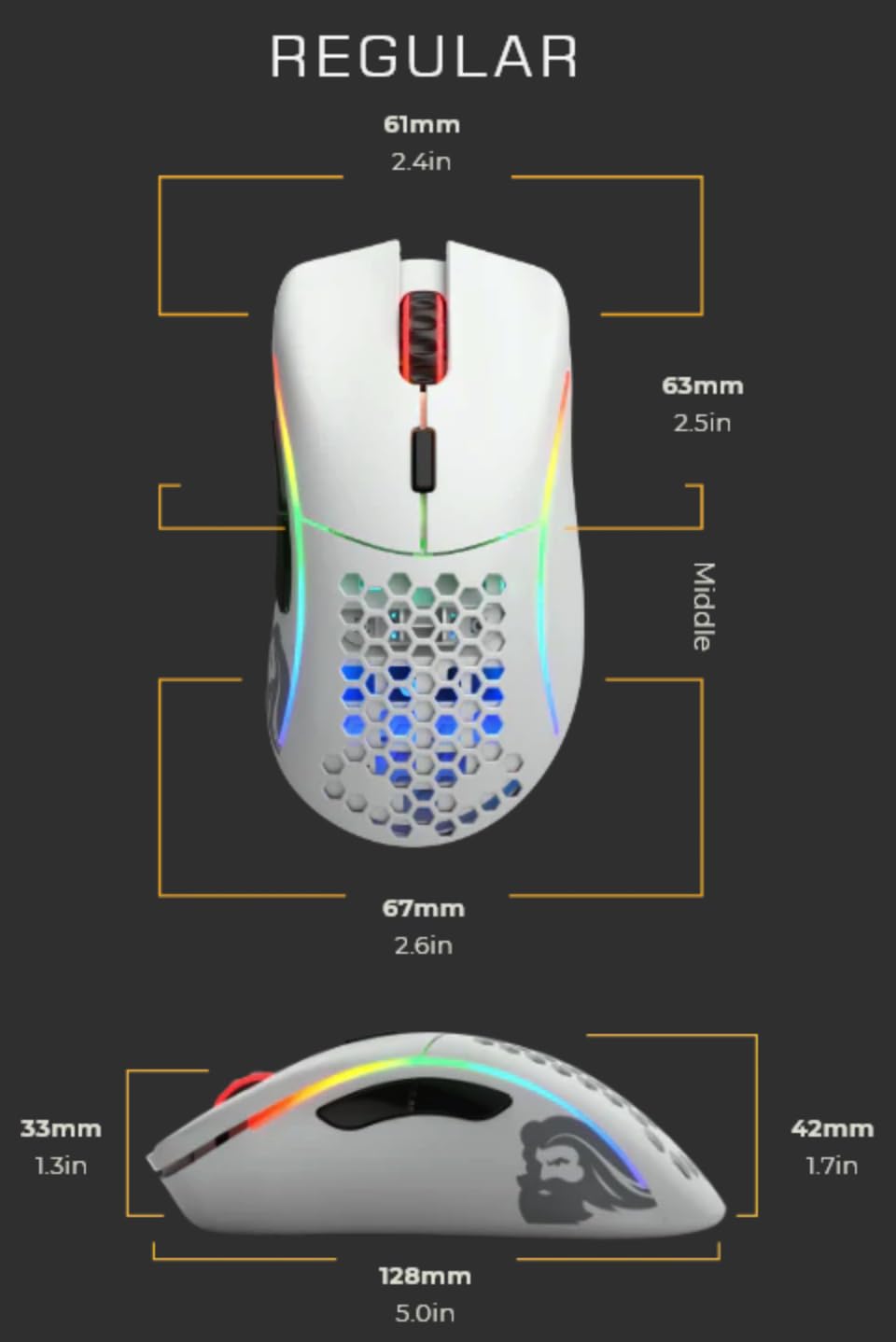 Glorious Model D Wireless Gaming Mouse - Ultra-Light 69g, 2.4GHz Lag-Free Wireless, 71-Hour Battery Life, RGB Lighting, BAMF Sensor, Ergonomic Design, 6 Buttons - Matte White | Perfect for FPS, MOBA & Esports Gaming