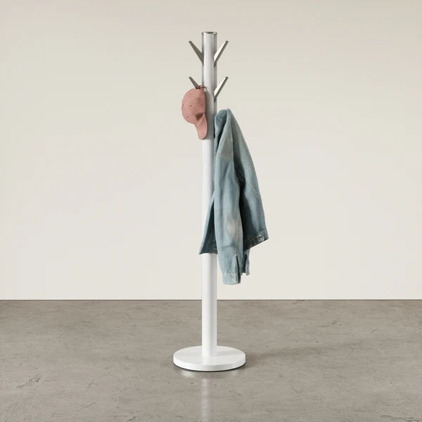 White Flapper Coat Rack - Vintage Style Wall Mounted Hooks for Entryway, Bedroom & Hallway Organization