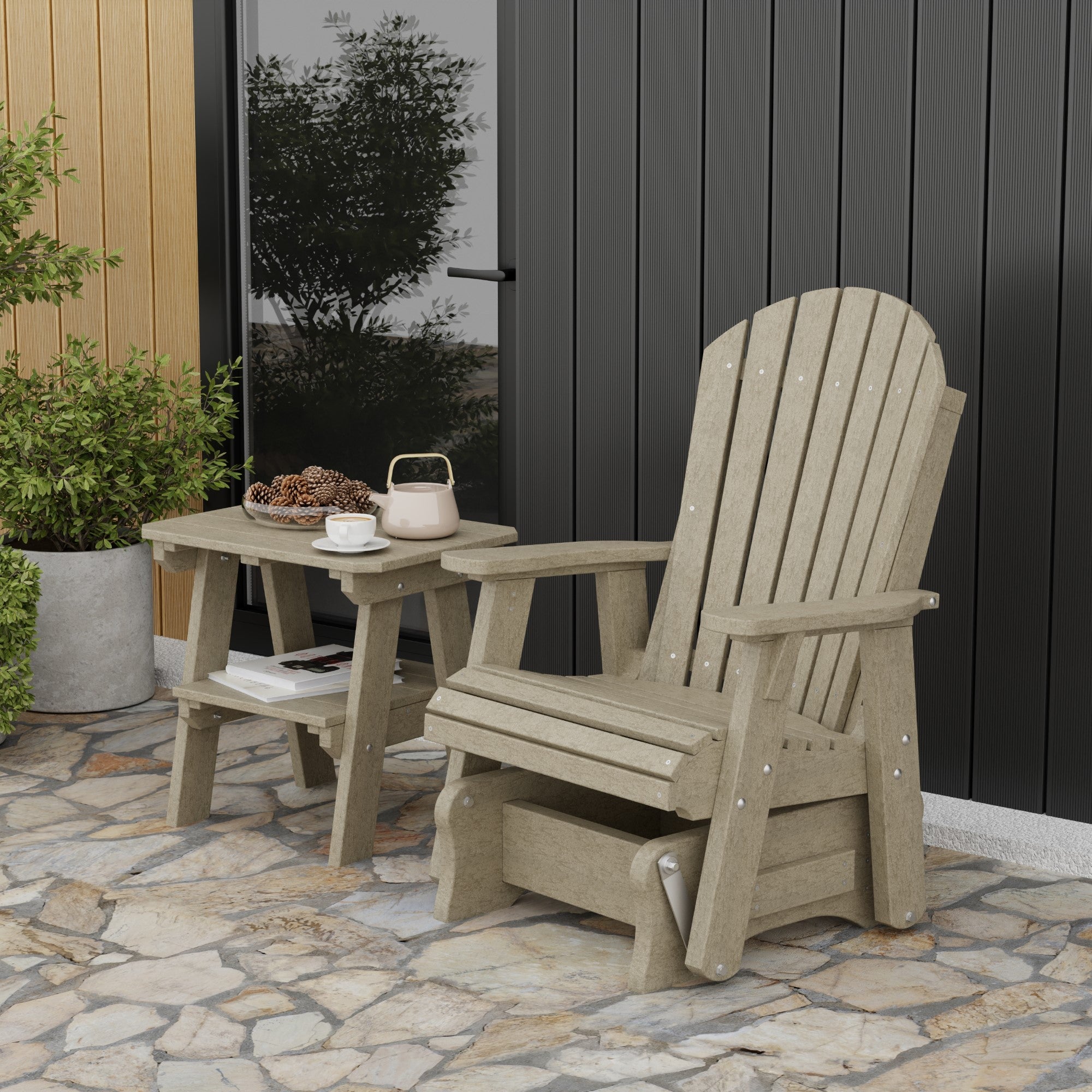 Heritage Single Glider Rocking Chair - Classic Wooden Nursery Glider for Baby Room, Breastfeeding & Relaxation - Perfect for Nurseries, Bedrooms & Living Rooms