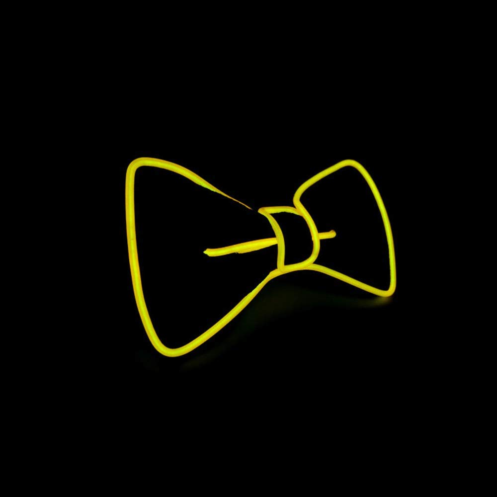 Glowing LED Bow Tie - Adjustable Light Up Bowtie with EL Wire for Men & Women - Perfect for Parties, Raves, Halloween, and Cosplay