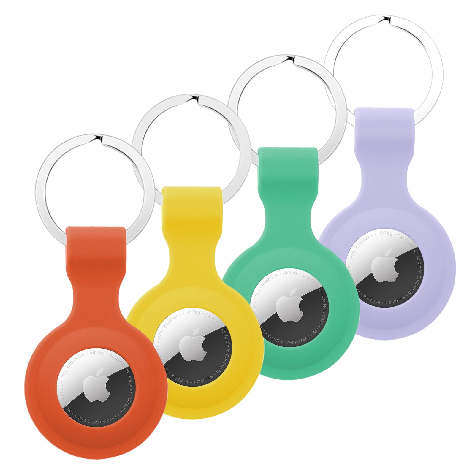 Premium Silicone Case for Apple AirTag 2021 - Anti-Lost Keychain Holder with Secure Key Ring | Protective Cover Compatible with AirTag Tracker | Perfect for Keys, Luggage, Pets & Valuables Tracking