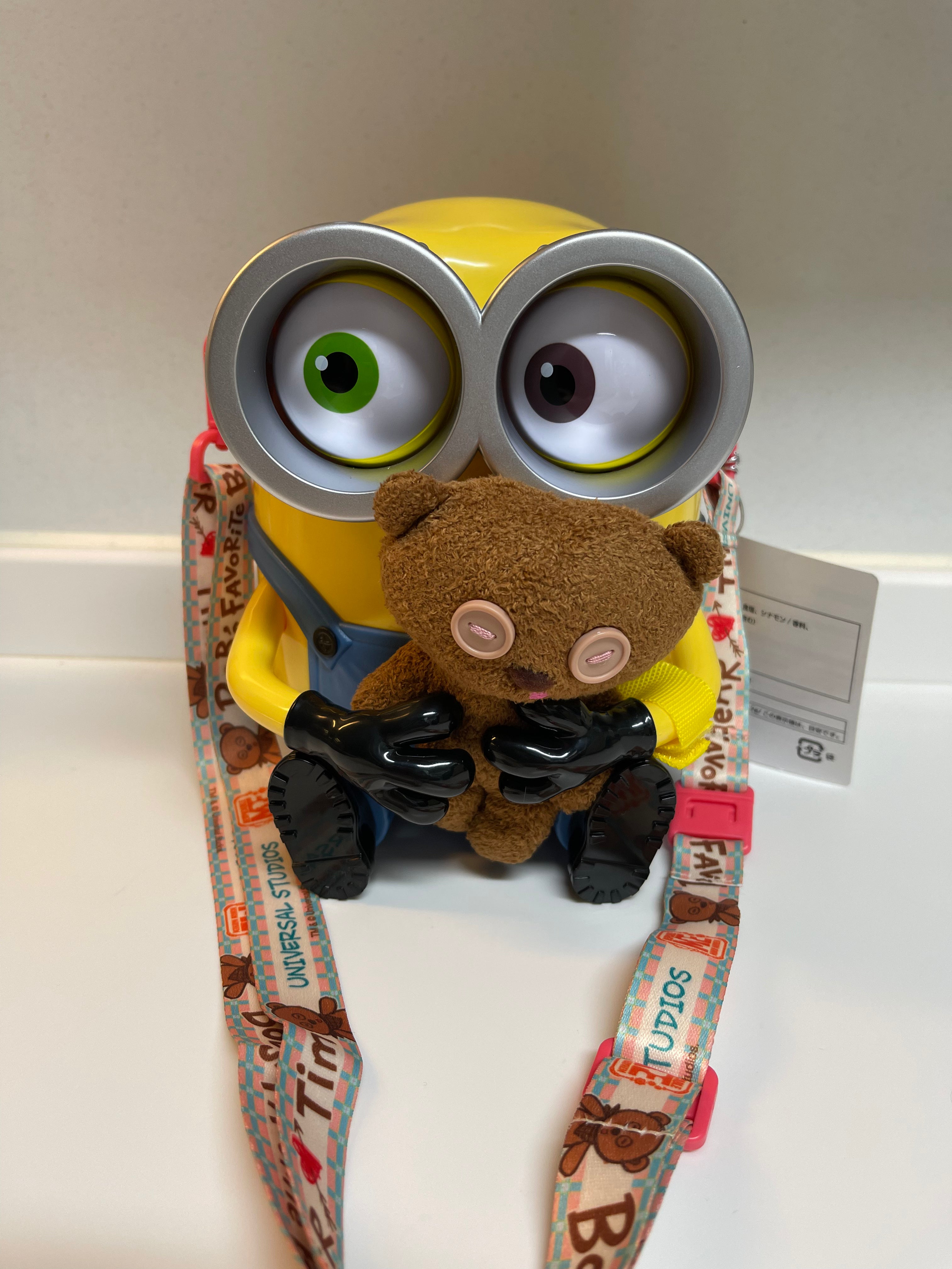 Official USJ Bob and Tim Popcorn Bucket - Cute Cartoon Character Collectible for Universal Studios Japan Fans - Perfect for Movie Nights, Theme Park Souvenirs, and Anime Merchandise Collection