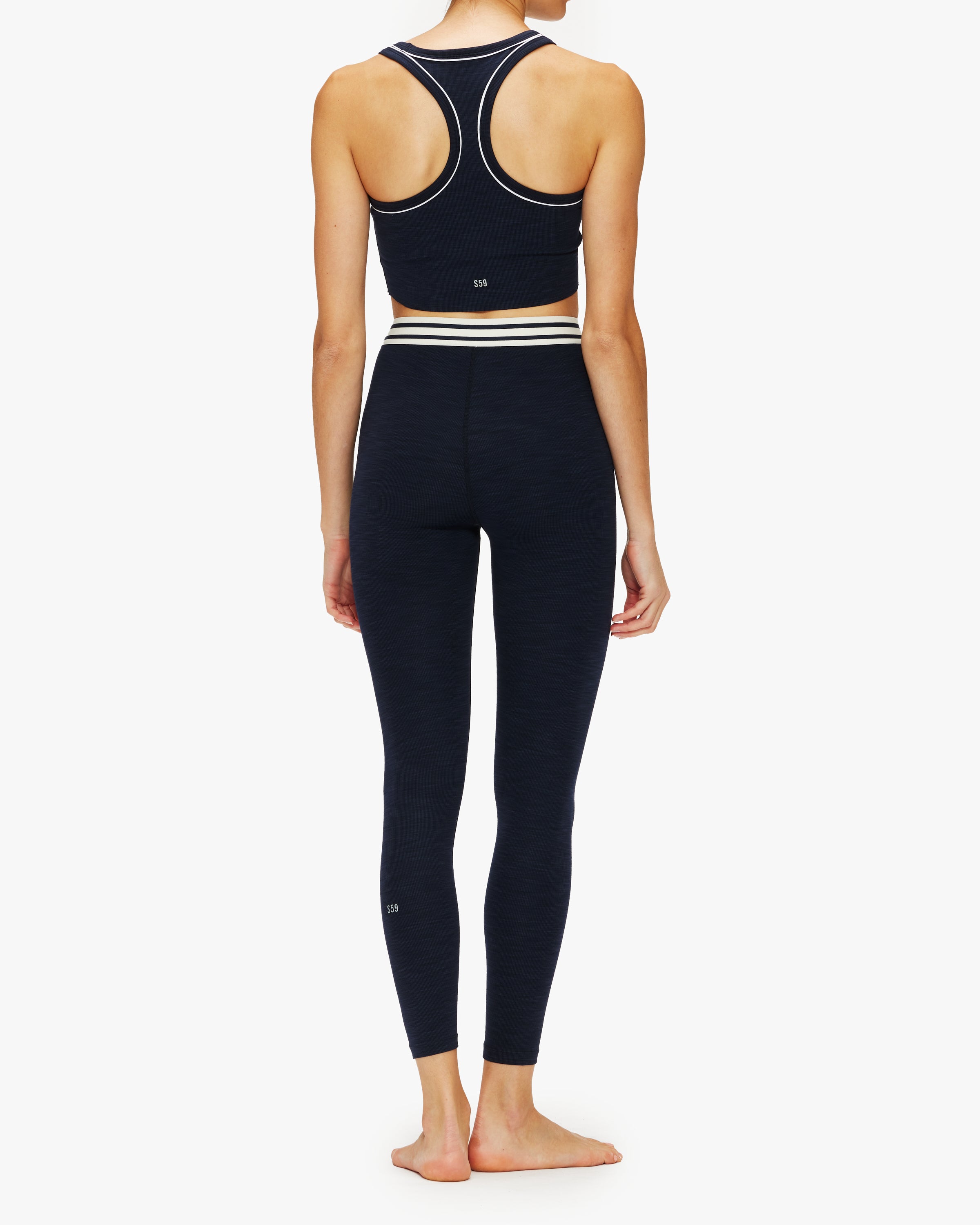 Splits59 Bailey High Waist Active Rib 7/8 Leggings - Women's Workout Yoga Running Pants for Gym & Lounge