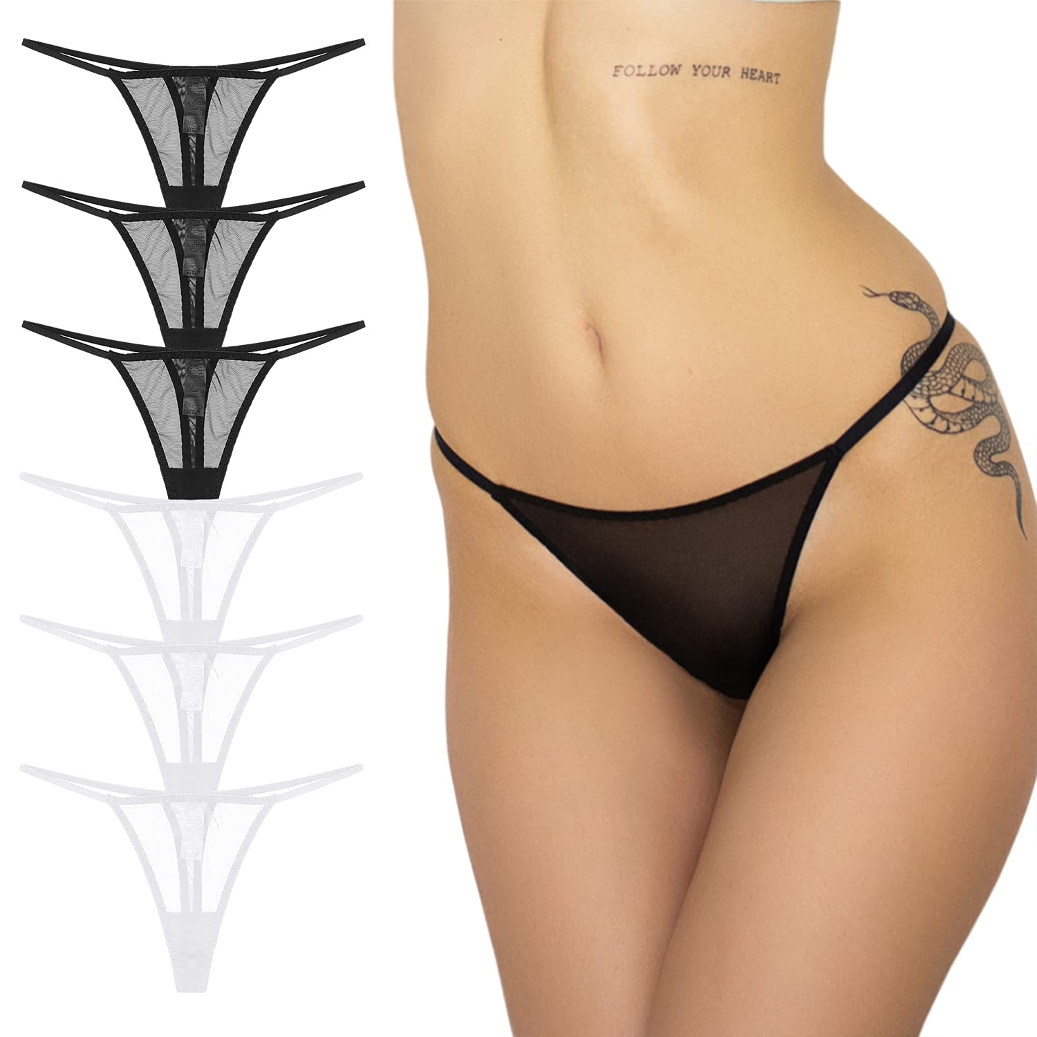 Varsbaby Women's Mesh G-String Thong Panties - 3 Pack Breathable No Show Underwear for Comfort & Invisible Wear Under Tight Clothes | Perfect for Yoga, Workout & Everyday Use