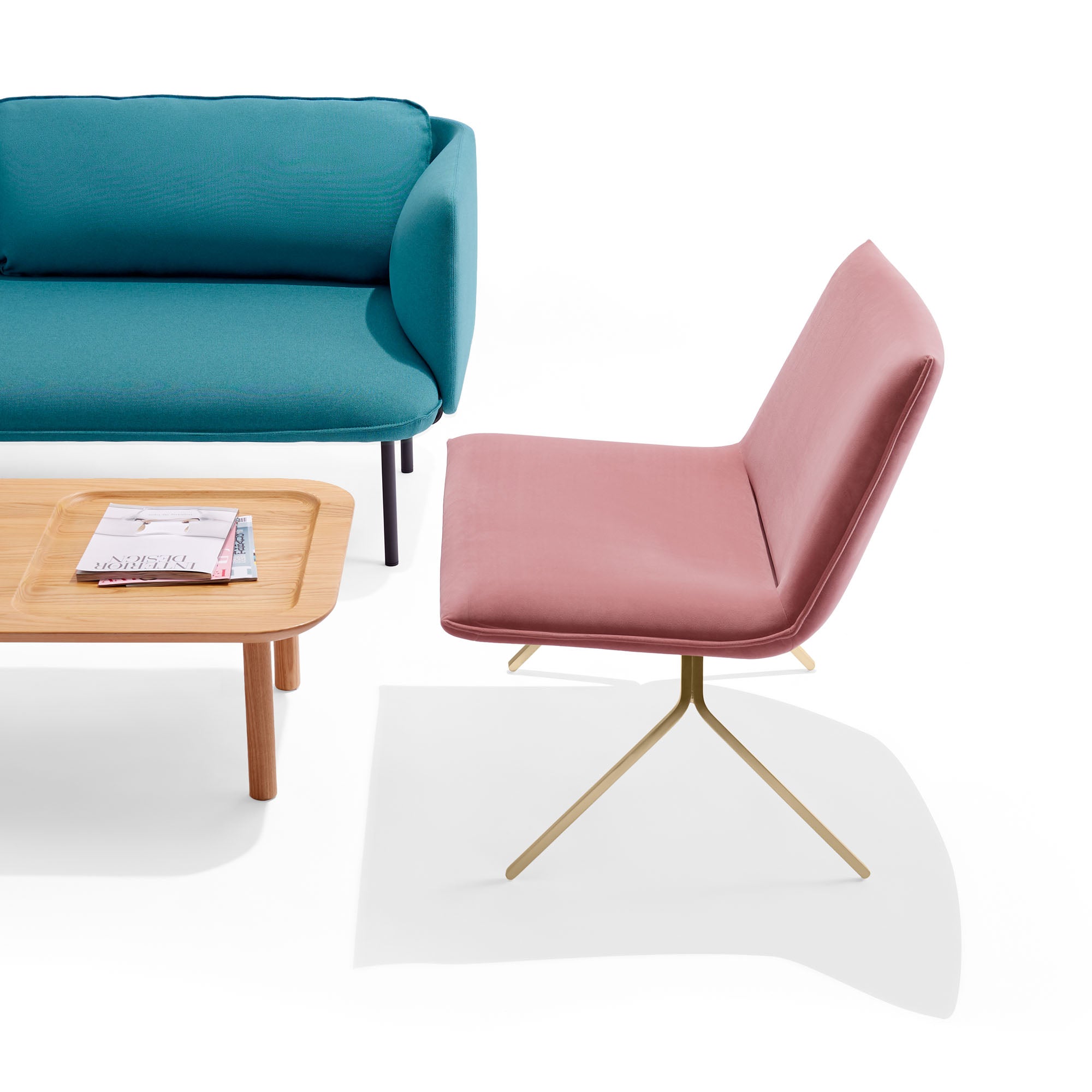 Velvet Meredith Lounge Chair - Modern Accent Chair for Living Room, Bedroom & Office - Soft Velvet Upholstery with Sturdy Wooden Legs - Perfect for Relaxing, Reading & Decorating