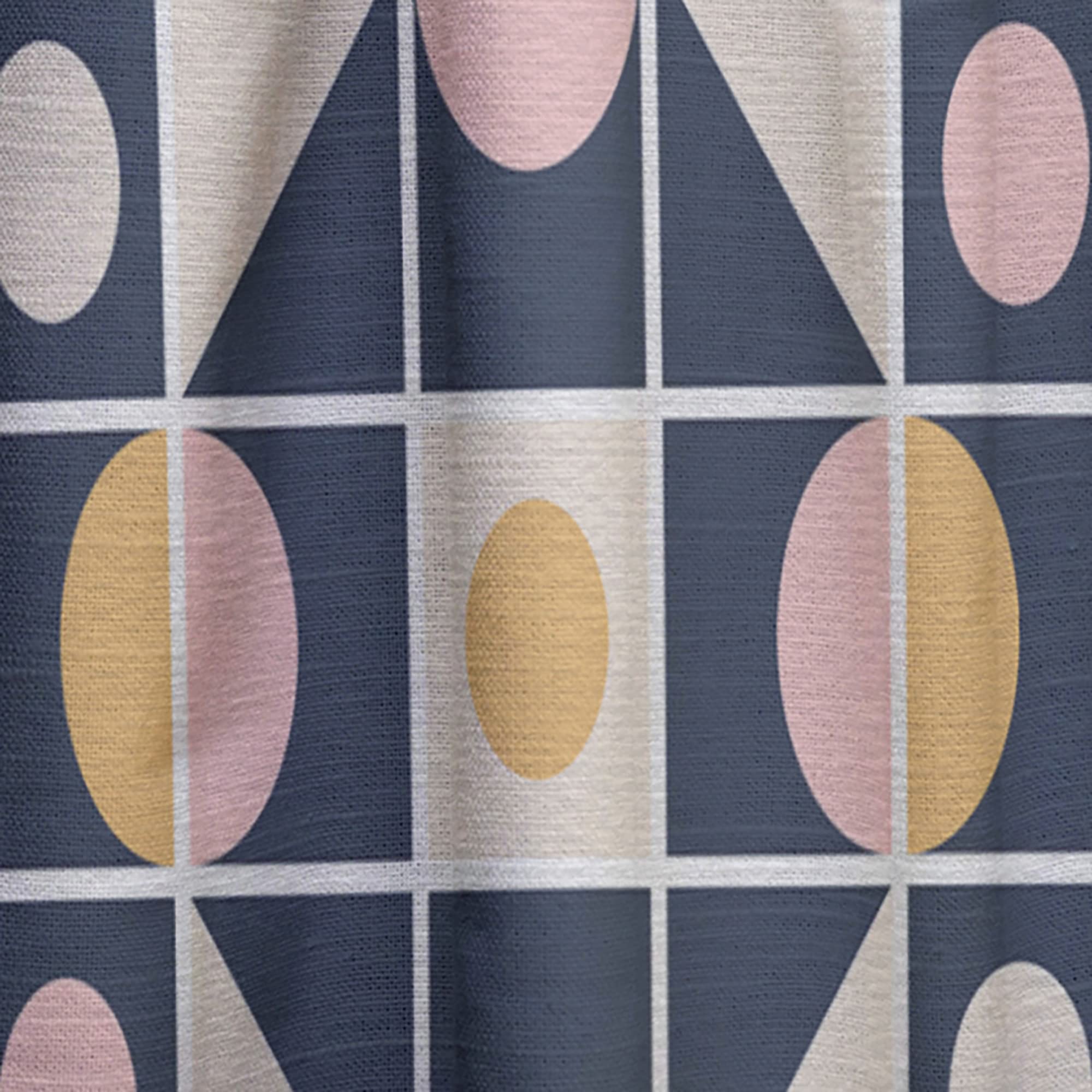 DesignQ Geometric Retro Pattern Blackout Curtains - Thermal Insulated Single Panel (52x108 inches) for Bedroom & Living Room - Noise Reducing Window Drapes for Home Decor & Privacy