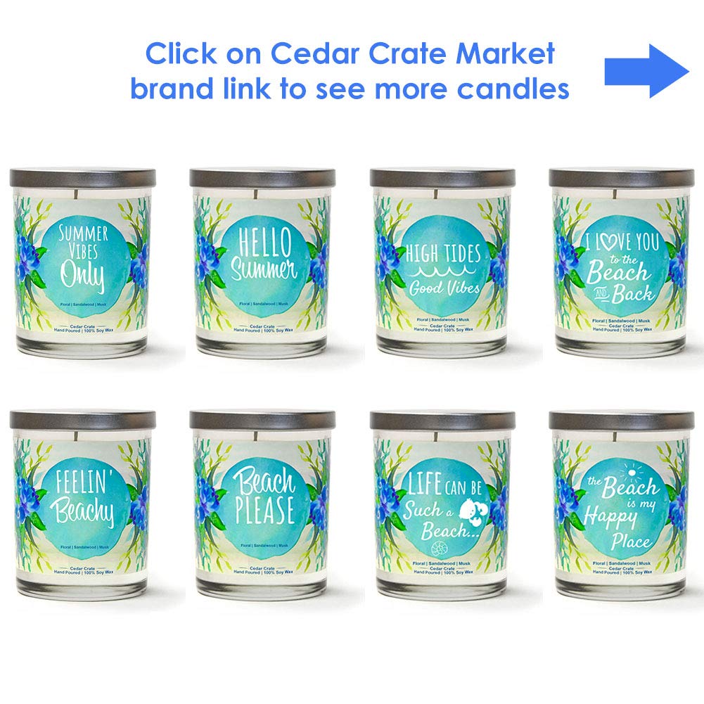 Floral Sandalwood Musk Scented Soy Candles - 10oz Teal Jar Candles | Made in USA | Aromatherapy Home Decor | Beach House Gifts for Women & Men | Perfect for Relaxation, Meditation & Coastal Living Spaces