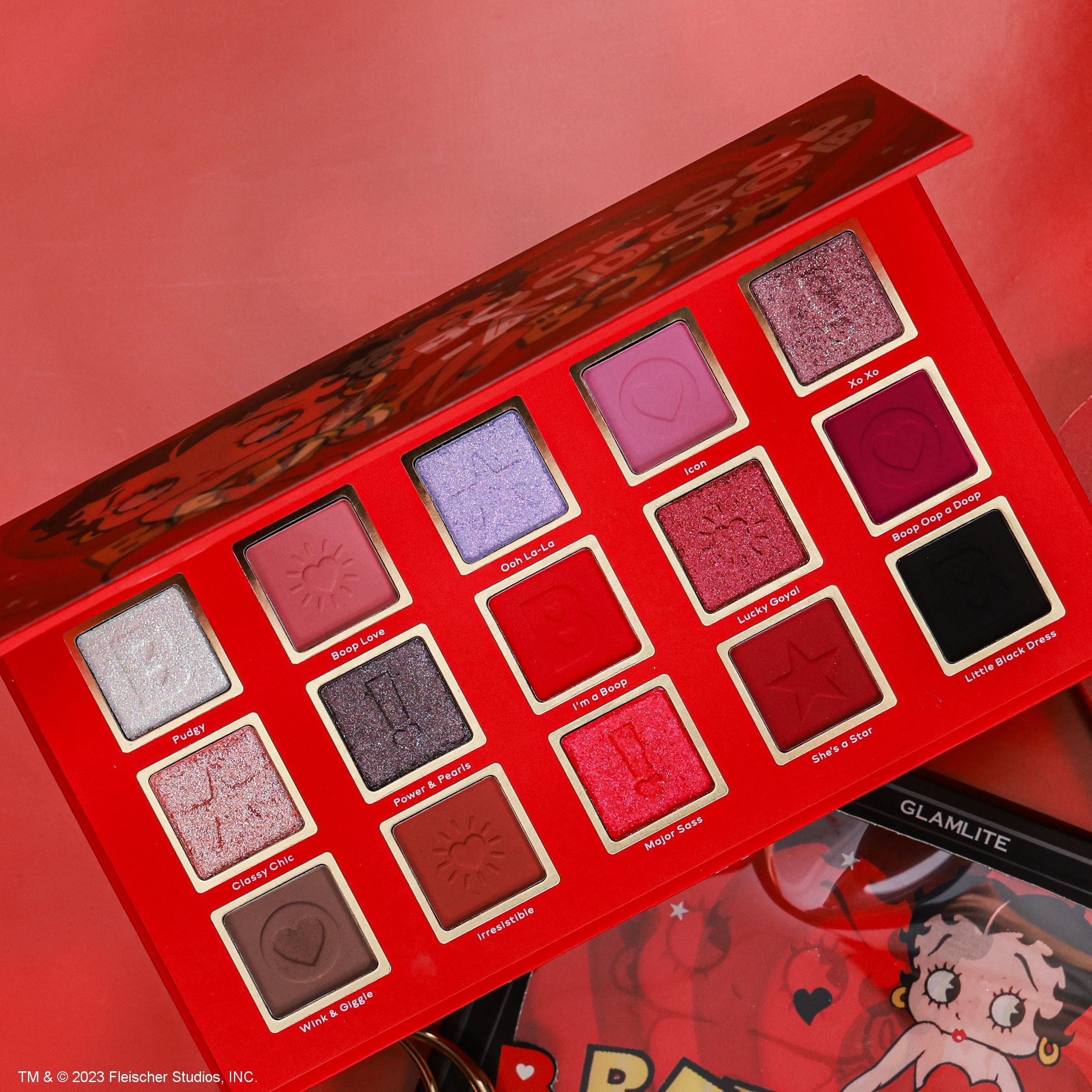 Betty Boop™ x Glamlite Eyeshadow Palette - 18 Vibrant Colors, Cruelty-Free & Vegan Makeup - Perfect for Party, Halloween & Cosplay Looks