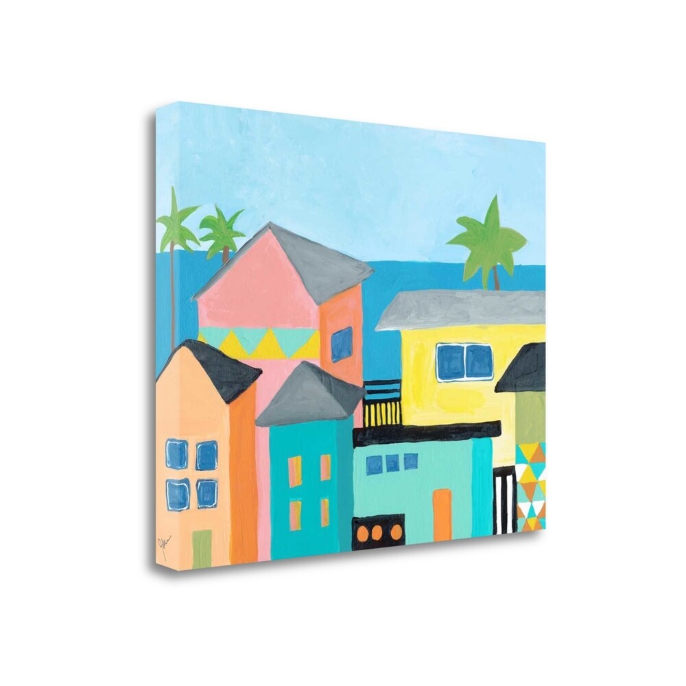 Beachfront Property 1 by Jan Weiss - Premium Giclee Art Print on Gallery Wrapped Canvas, Ready to Hang Wall Decor for Living Room, Bedroom & Office
