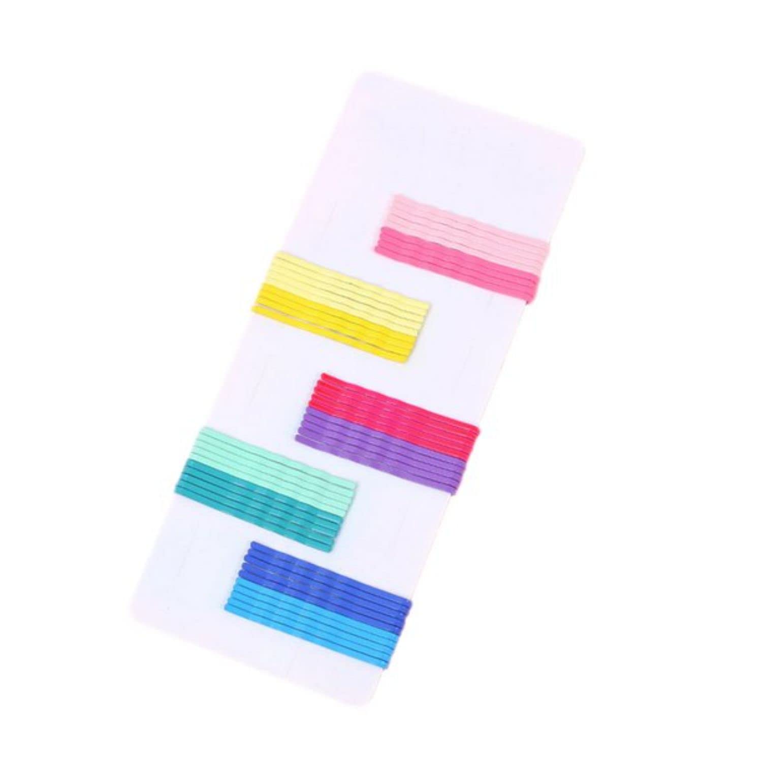 FAMEZA 50Pcs Rainbow Bobby Pins - Hair Bun Clips, Hair Grips & Styling Pins for Women & Girls | Secure Hold for Updos, Braids & Everyday Hairstyles