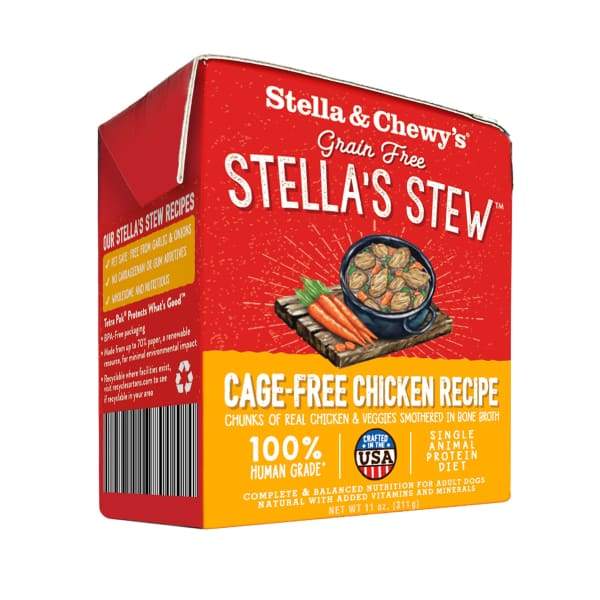 Stella & Chewy's Cage-Free Chicken Stew Wet Dog Food - Grain-Free, High-Protein Meal for Adult Dogs - Perfect for Picky Eaters & Sensitive Stomachs - Ideal for Home Feeding, Travel & Outdoor Adventures