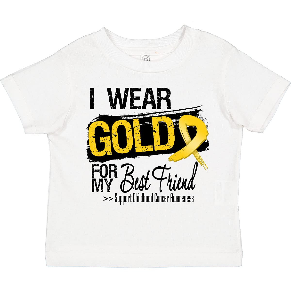 Inktastic Childhood Cancer Ribbon Toddler T-Shirt - Supportive Gift for Kids, Perfect for Playdates and Awareness Events